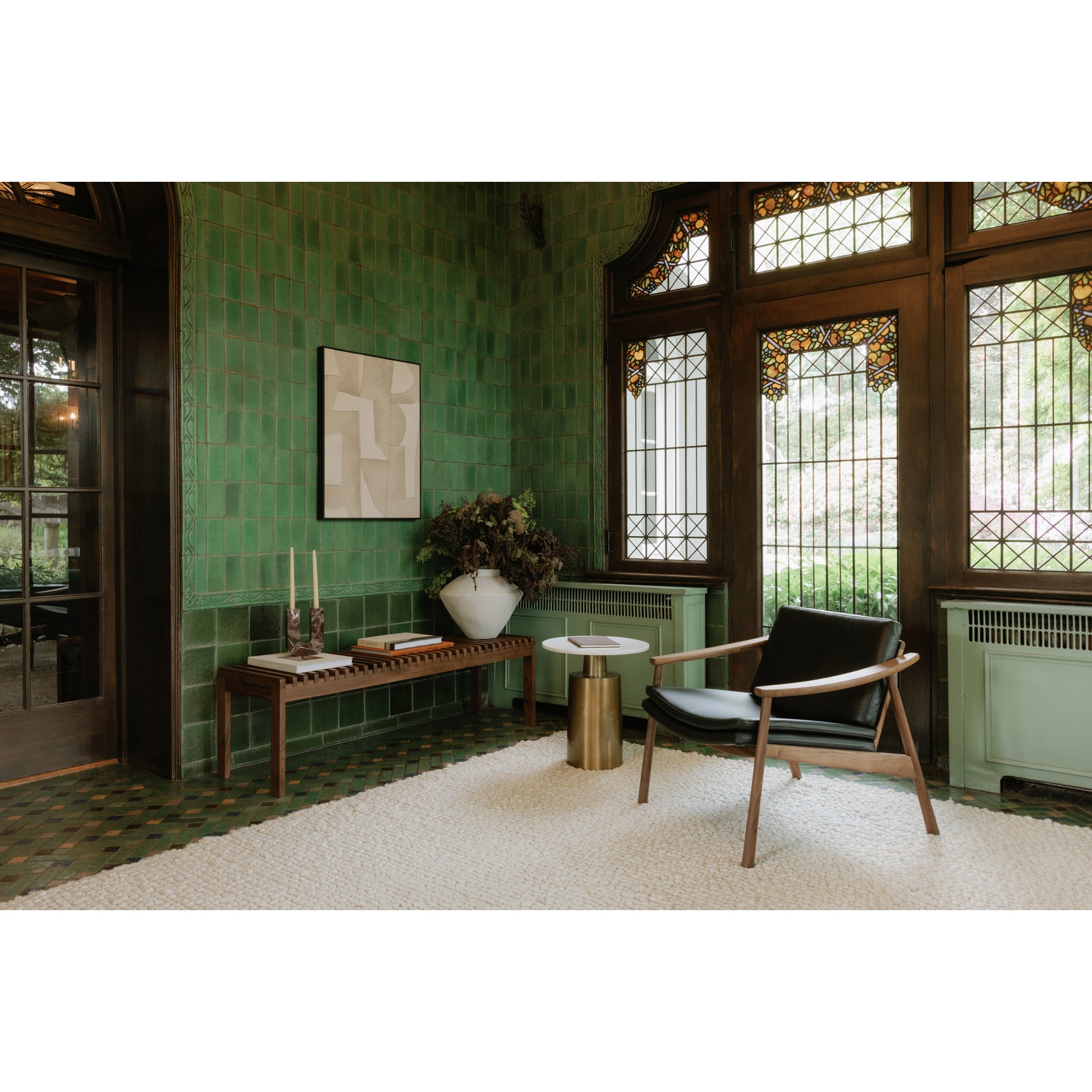Rohe Bench Walnut Brown by Moe's Home Collection - view 7
