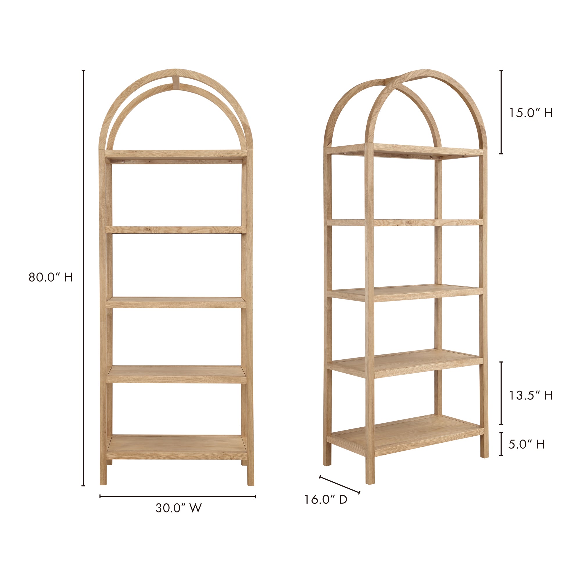 Eero Bookcase Natural by Moe's Home Collection - view 9