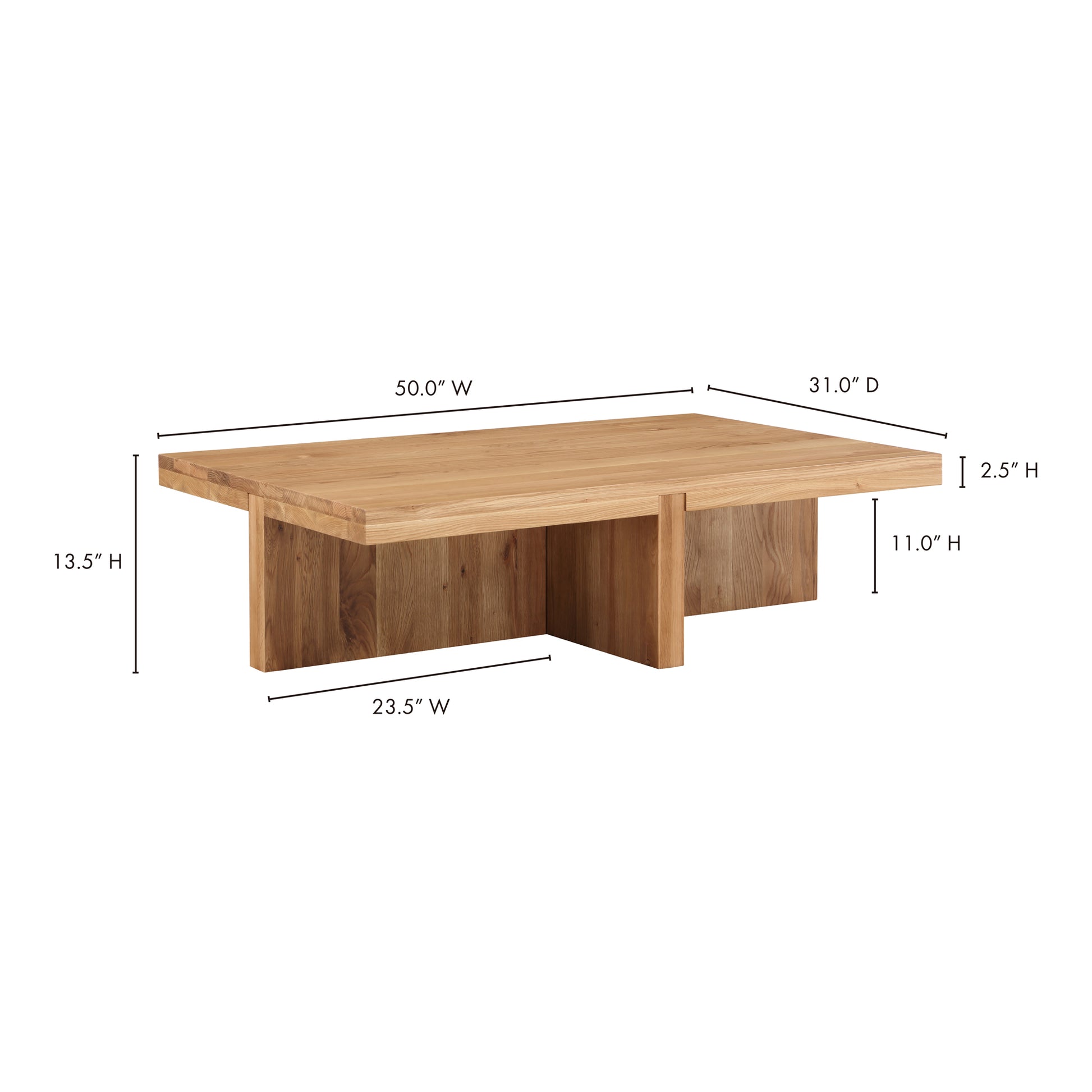 Folke Rectangular Coffee Table Natural by Moe's Home Collection - view 9