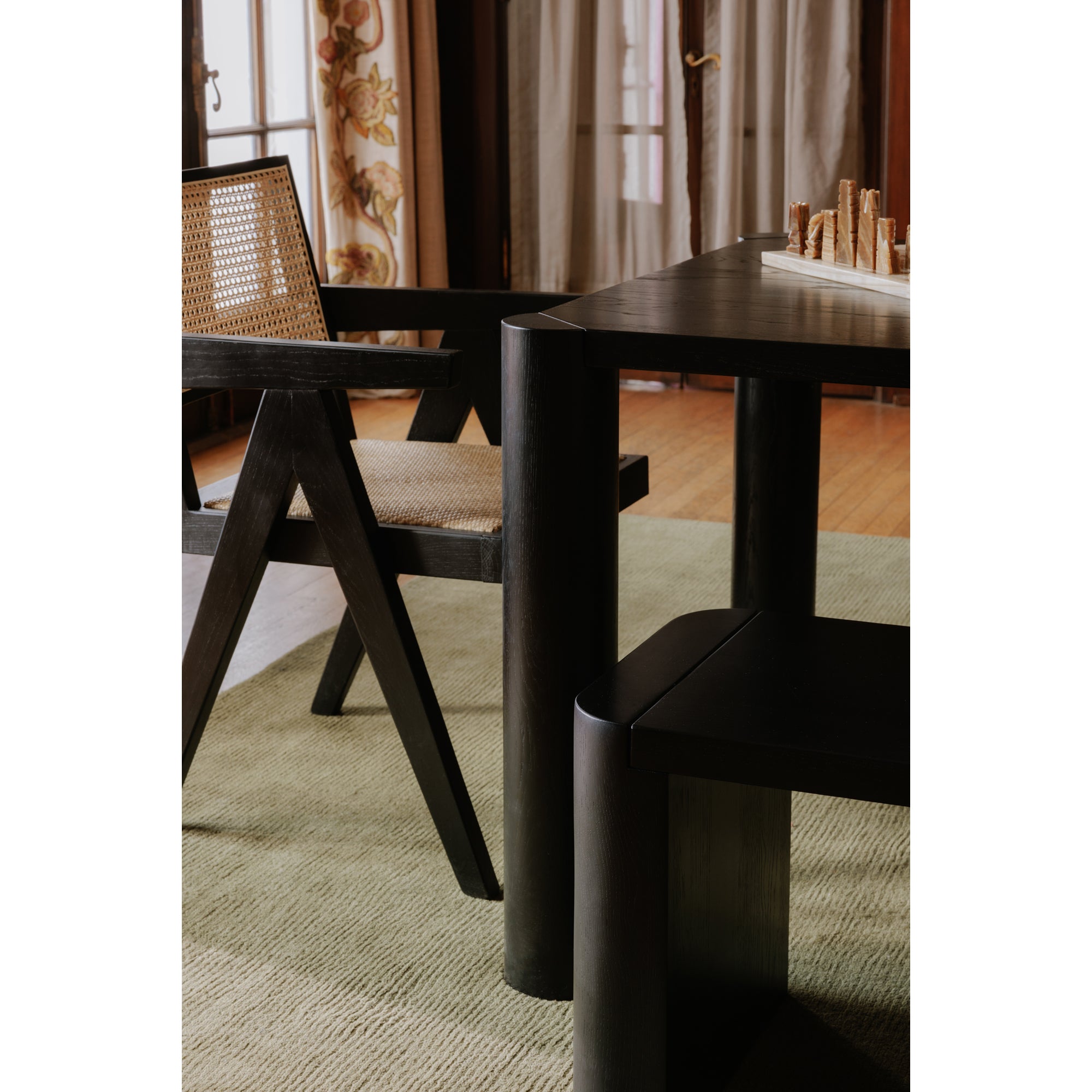 Post Small Dining Bench Black by Moe's Home Collection - view 3