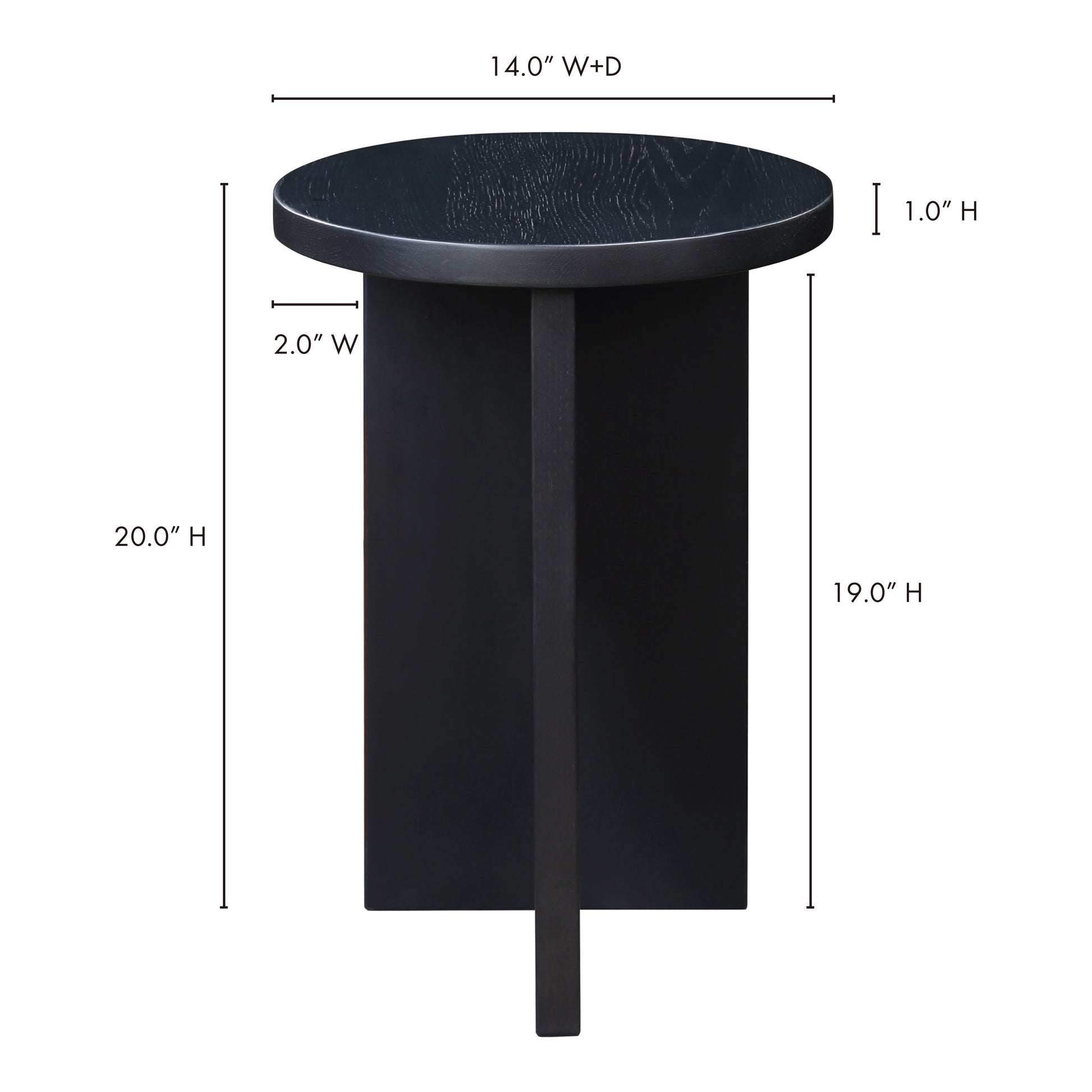 Grace Accent Table Black Oak by Moe's Home Collection - view 10