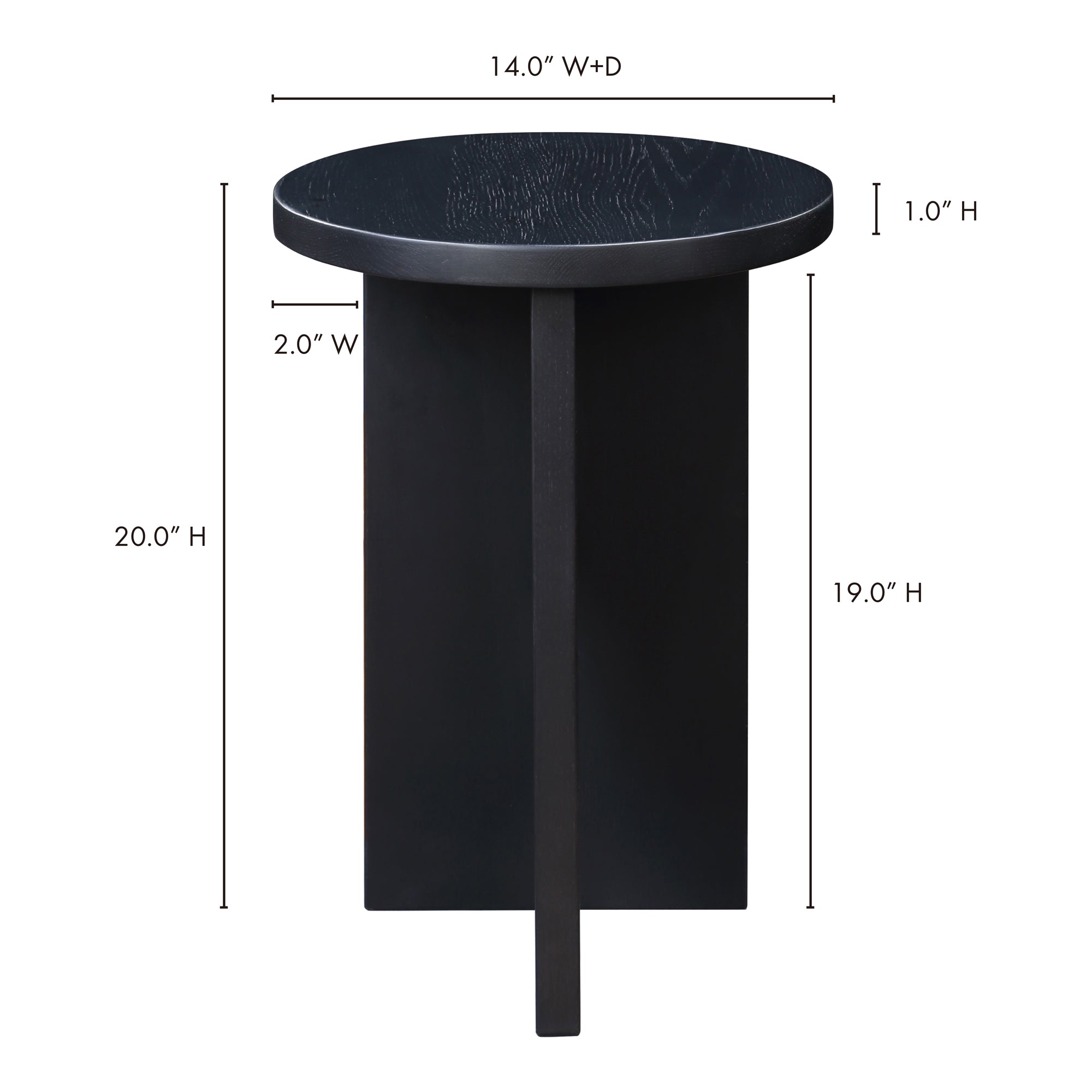 Grace Accent Table Black Oak by Moe's Home Collection - view 10