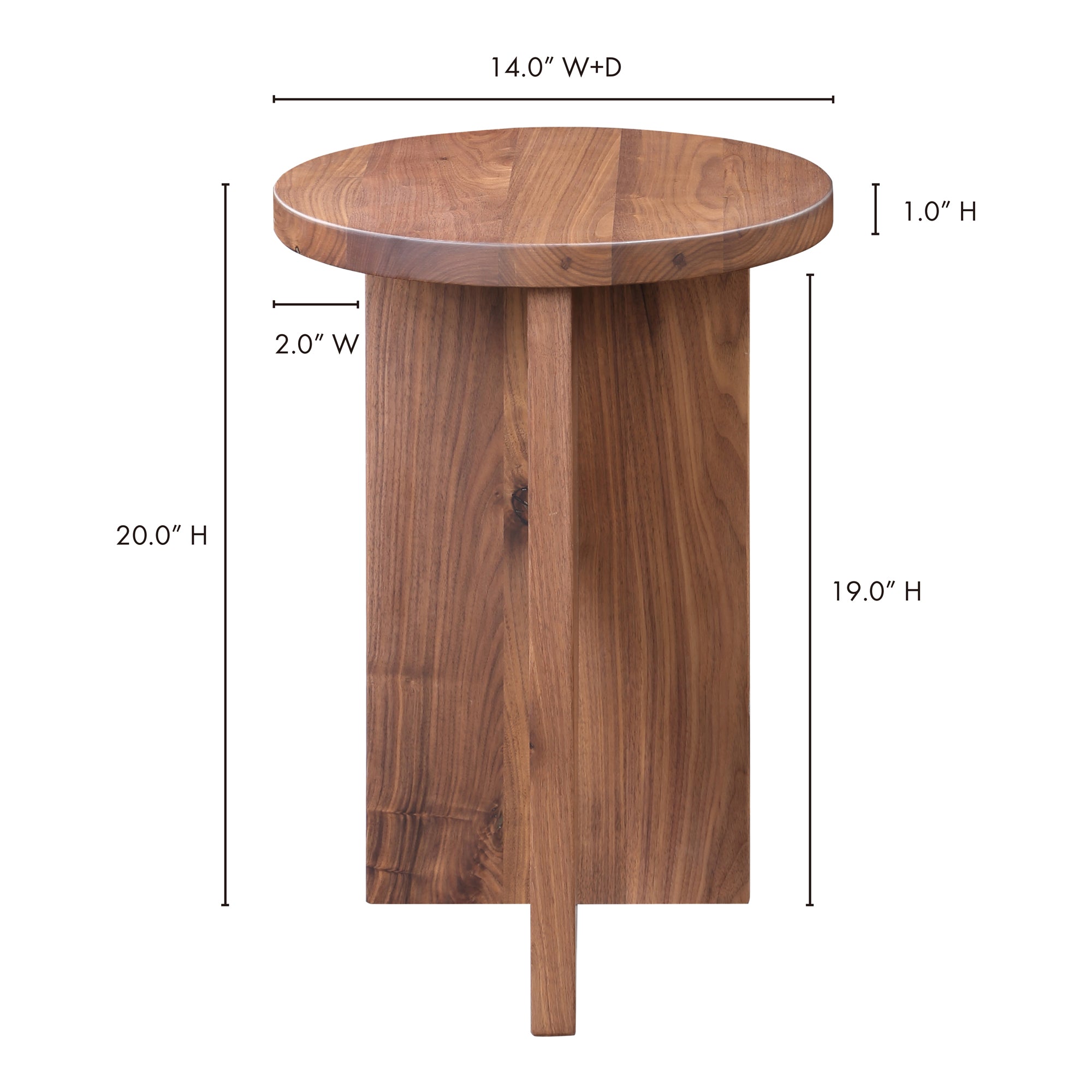 Grace Accent Table Walnut Brown by Moe's Home Collection - view 9