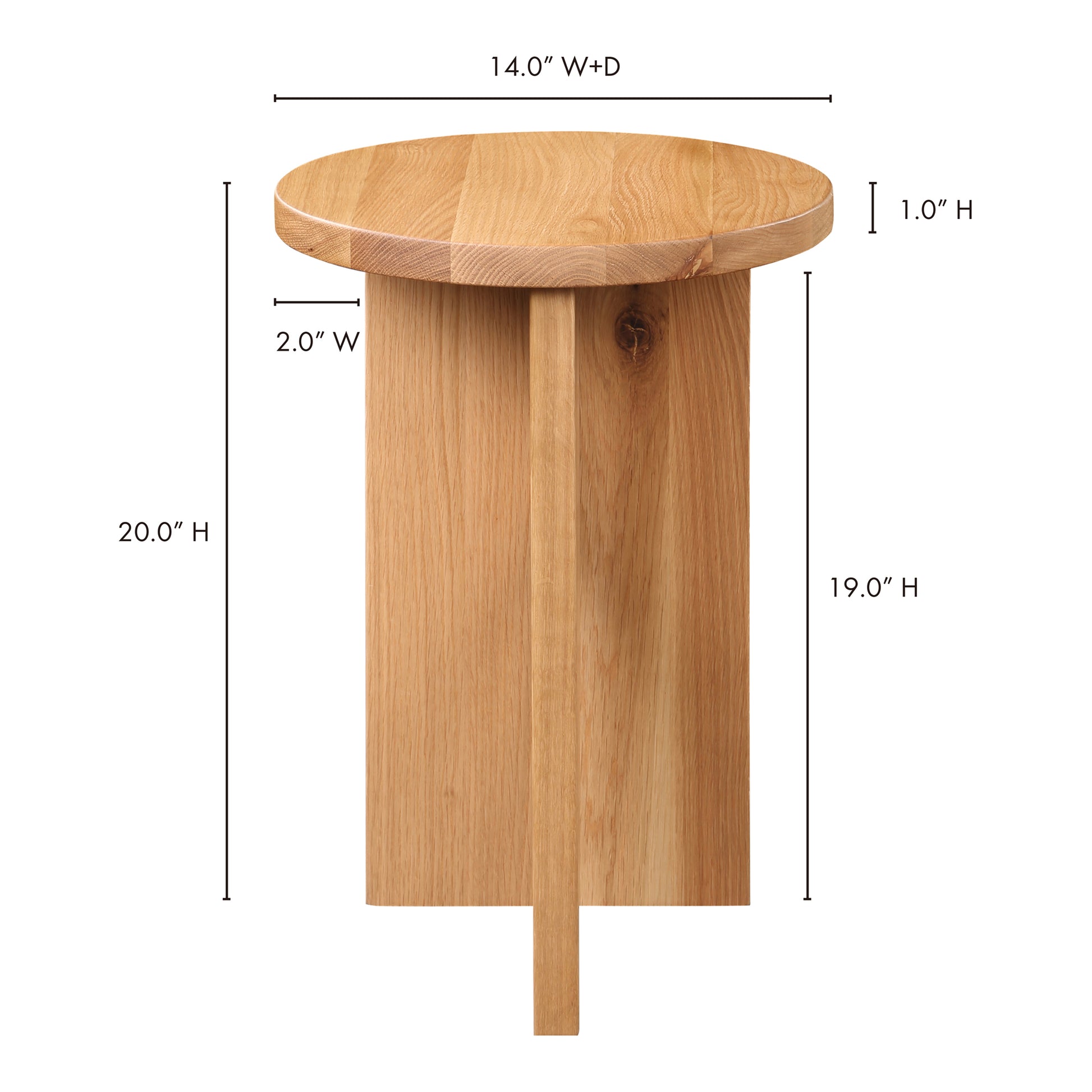 Grace Accent Table Natural Oak by Moe's Home Collection - view 11