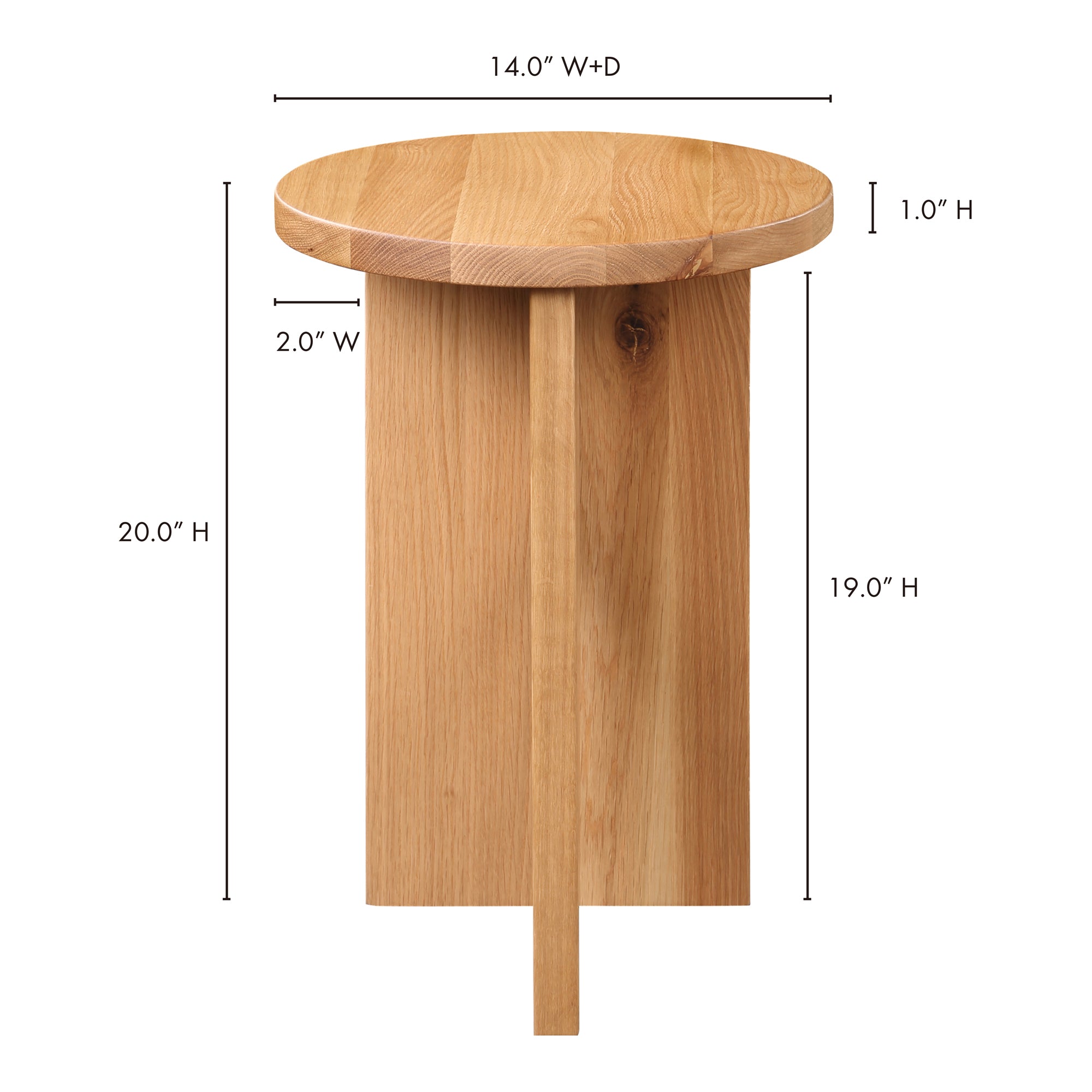 Grace Accent Table Natural Oak by Moe's Home Collection - view 11
