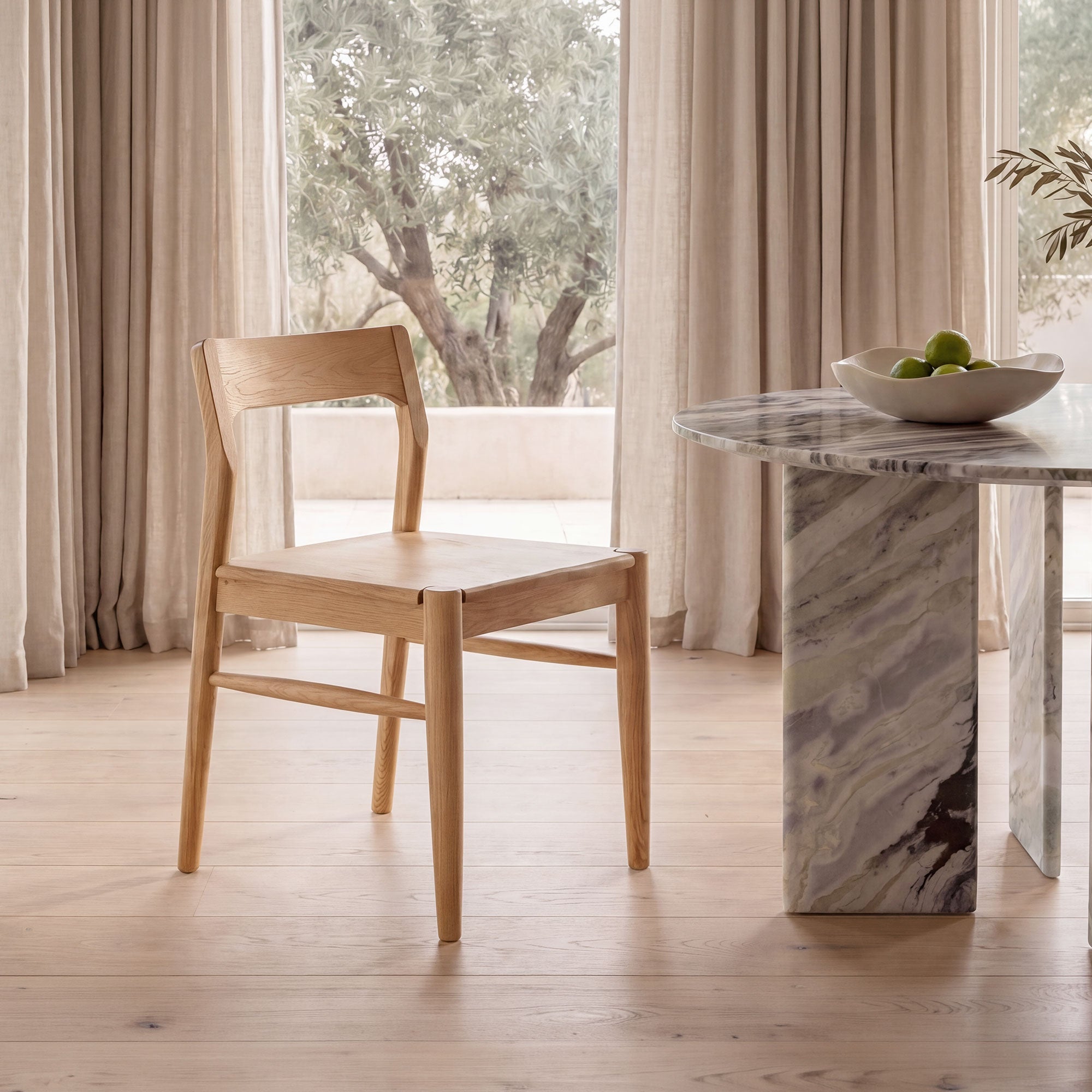 Owing Dining Chair Natural Oak - Set Of Two by Moe's Home Collection - view 11