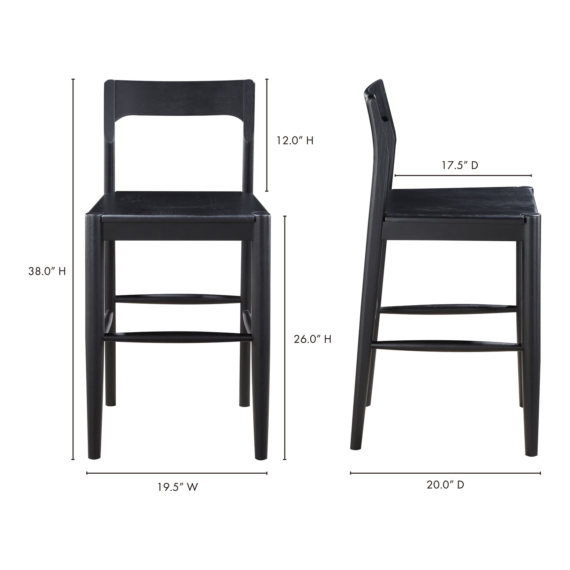 Owing Counter Stool Black by Moe's Home Collection - view 7