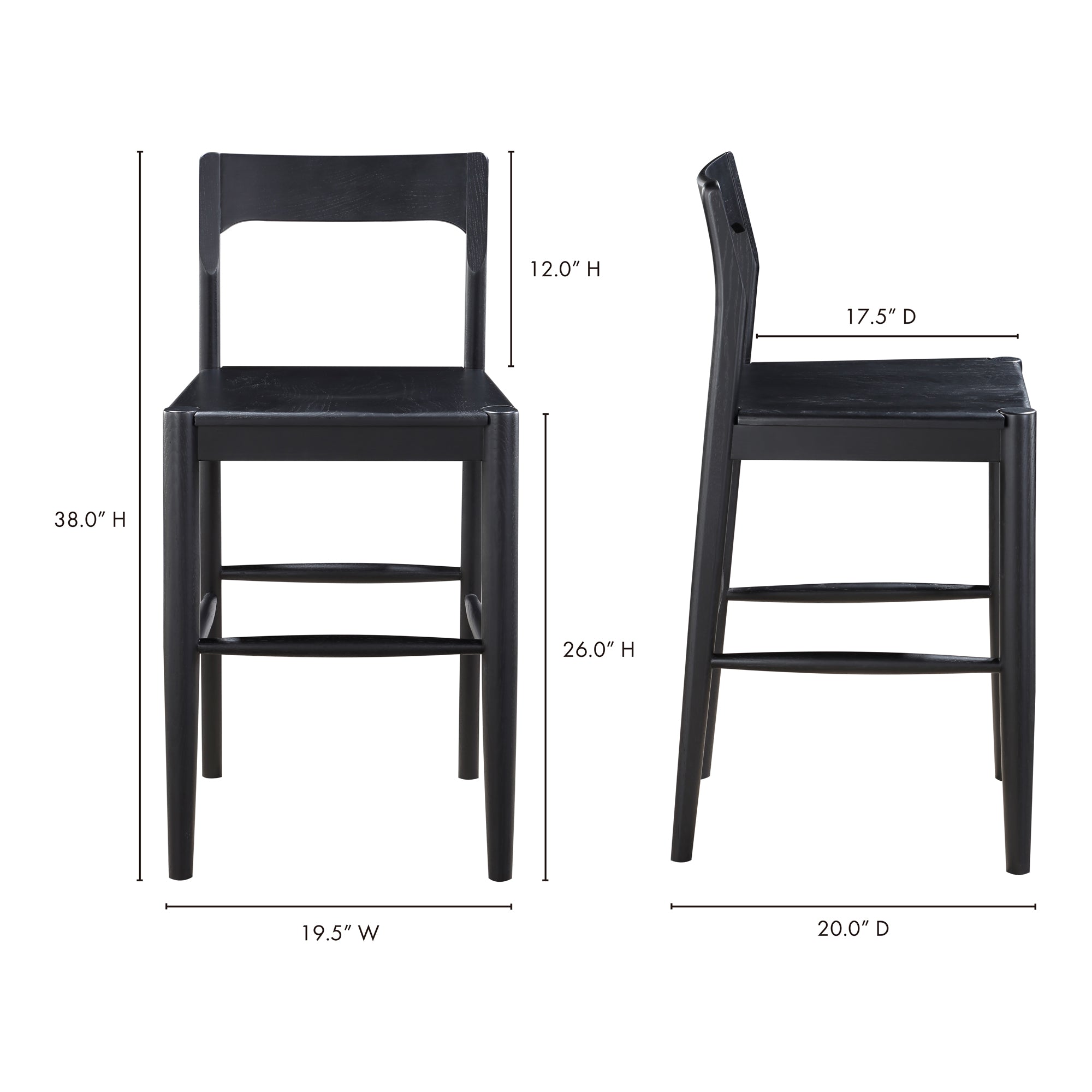 Owing Counter Stool Black by Moe's Home Collection - view 7