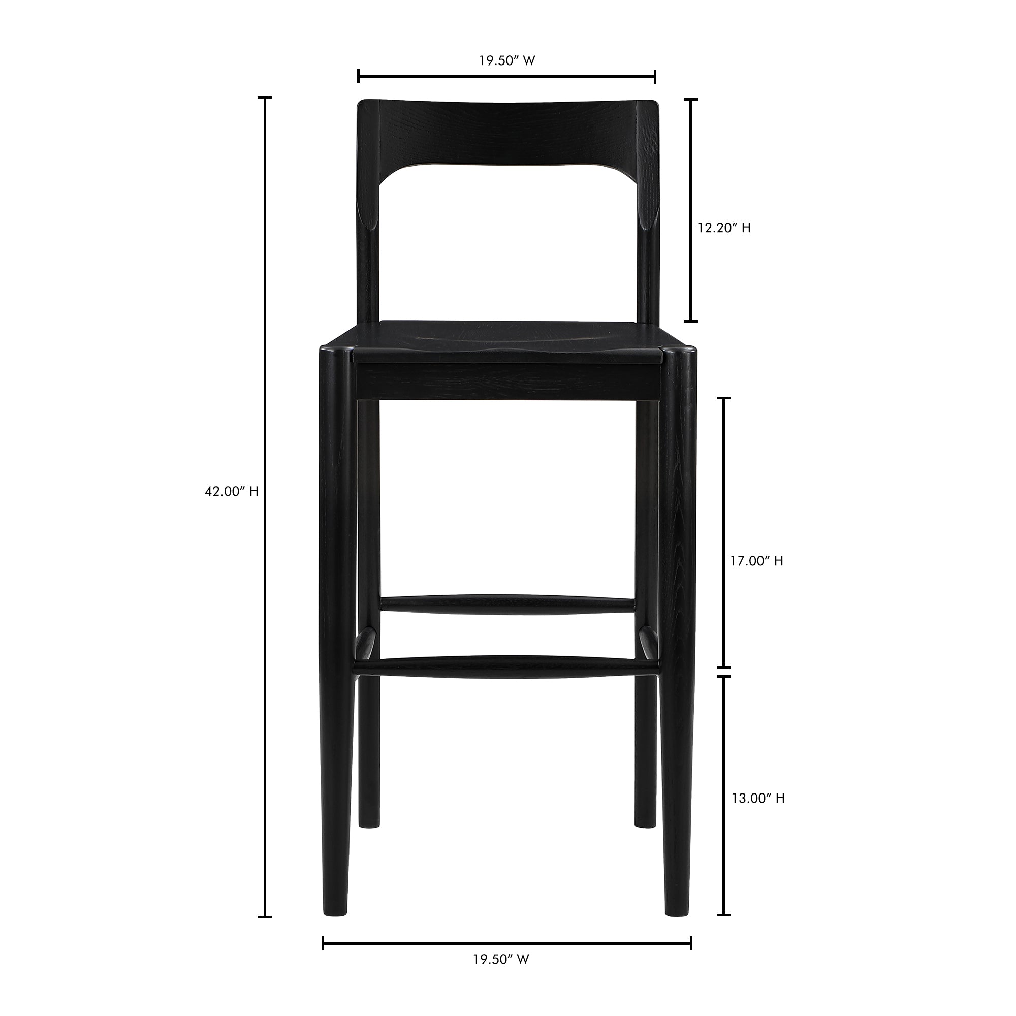 Owing Barstool Black by Moe's Home Collection - view 7