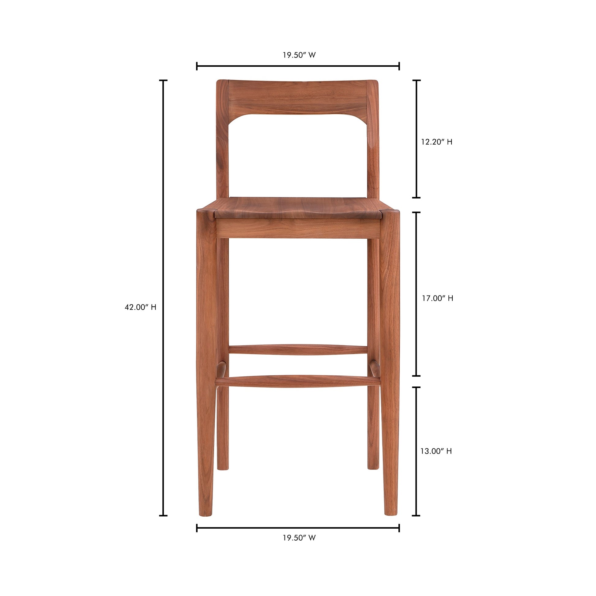 Owing Barstool Walnut Brown by Moe's Home Collection - view 9