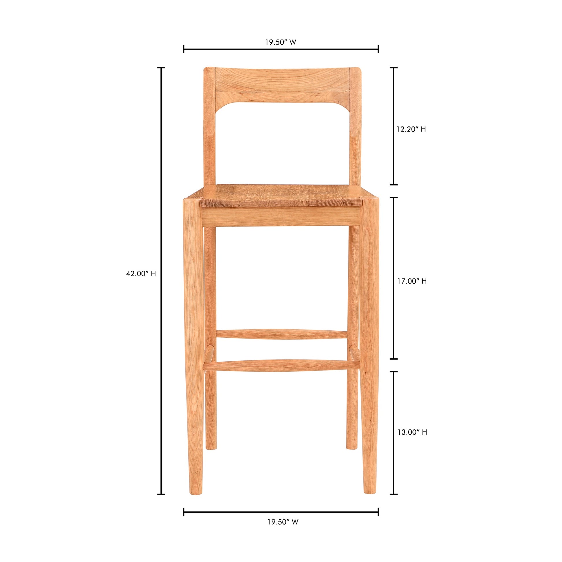 Owing Barstool Natural Oak by Moe's Home Collection - view 9
