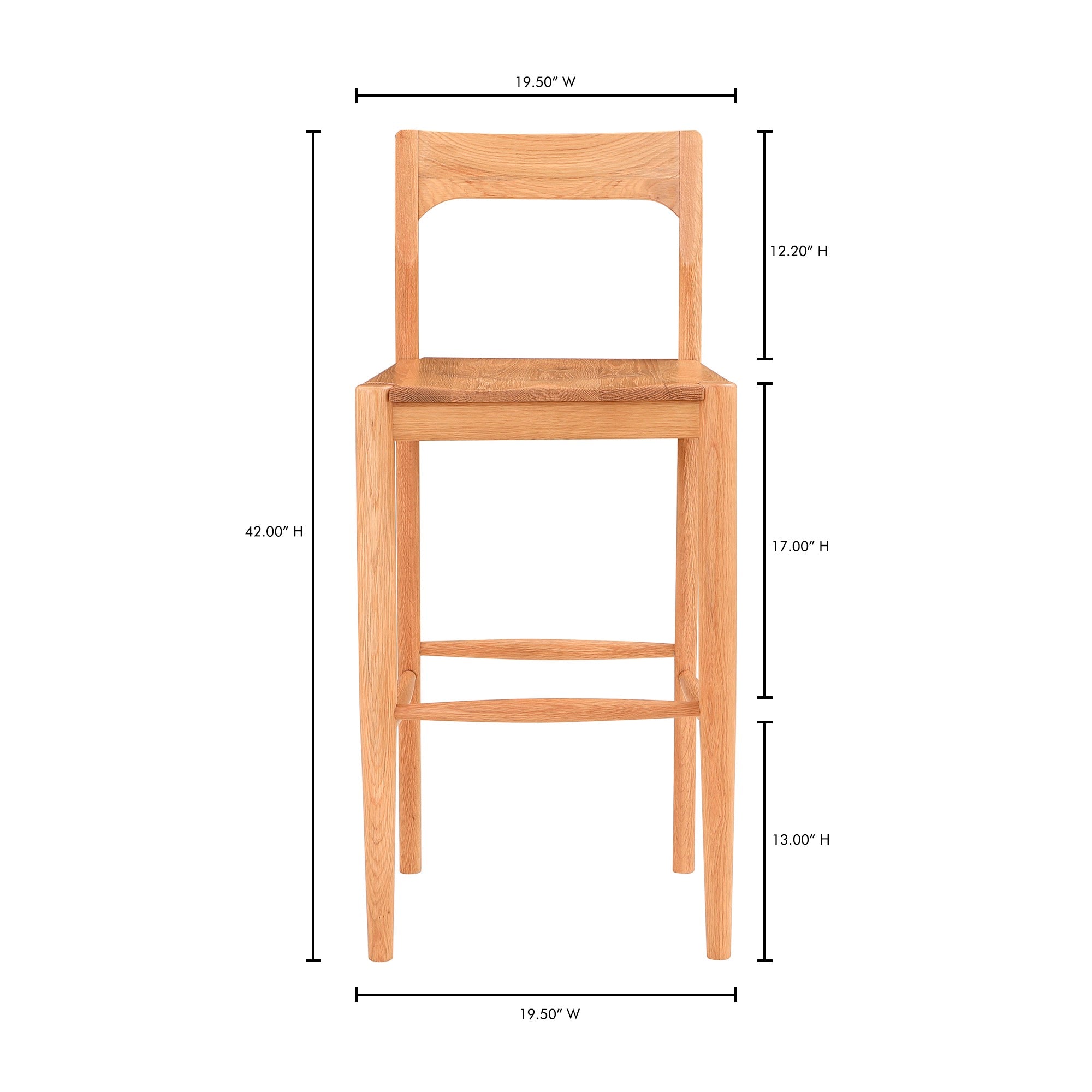 Owing Barstool Natural Oak by Moe's Home Collection - view 9