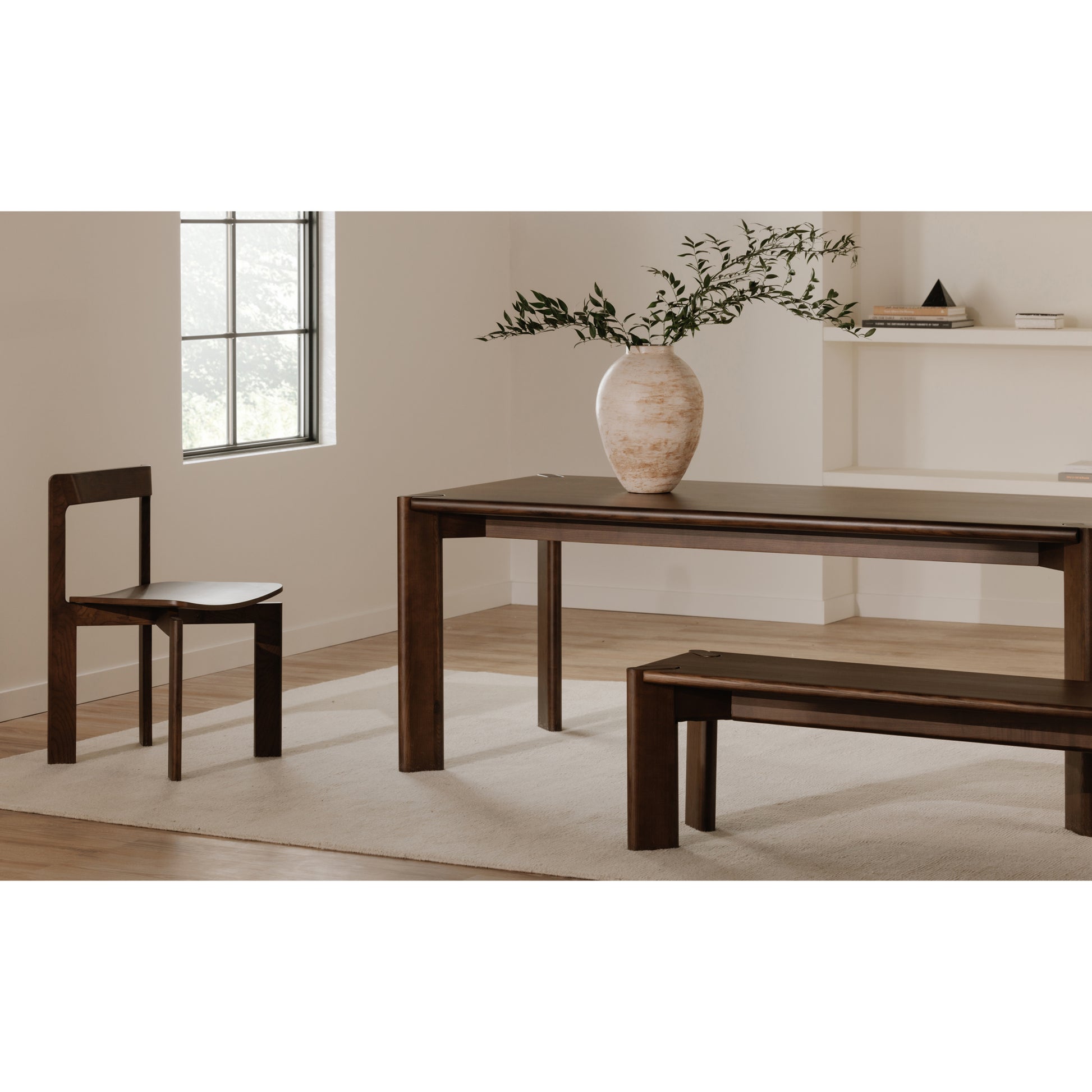 Daifuku Large Dining Table Walnut Stained Ash by Moe's Home Collection - view 3