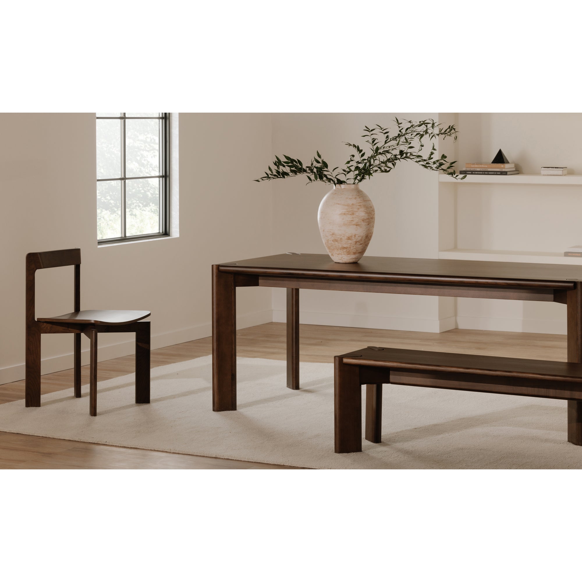 Daifuku Large Dining Table Walnut Stained Ash by Moe's Home Collection - view 3