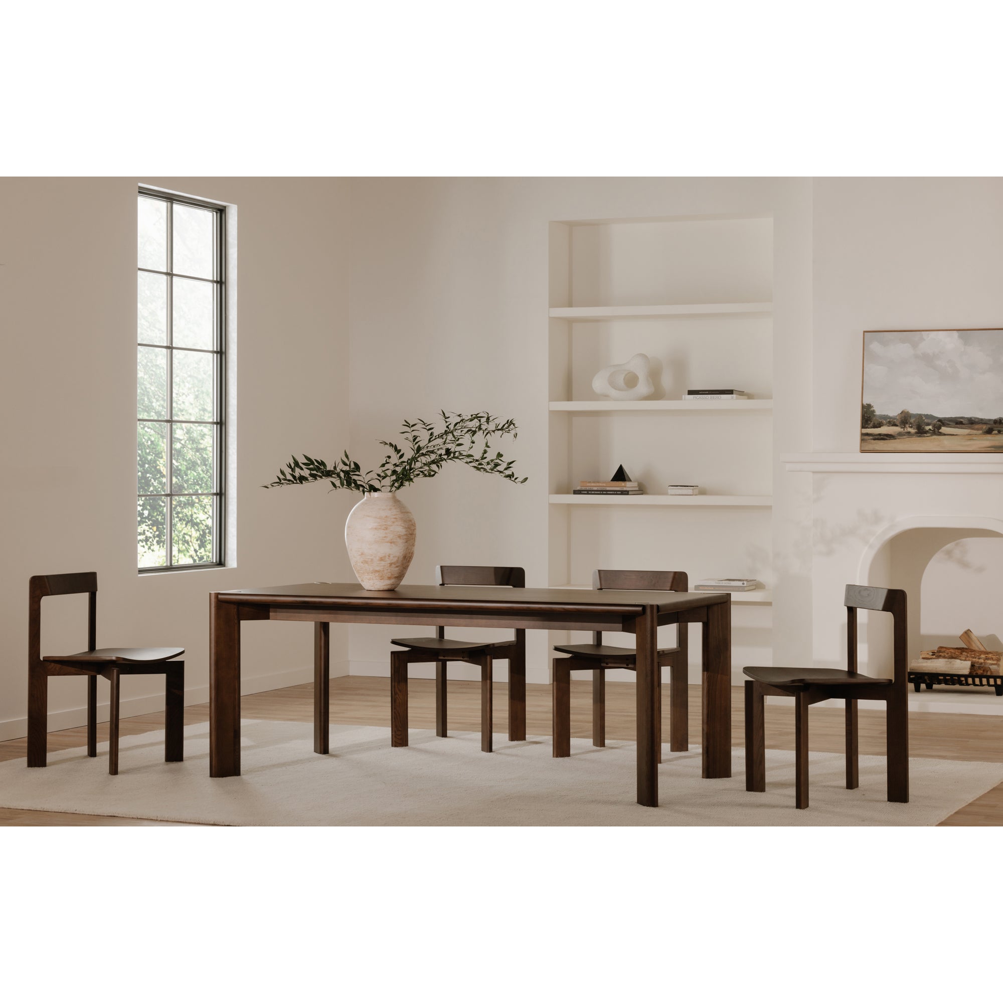 Daifuku Large Dining Table Walnut Stained Ash by Moe's Home Collection - view 4