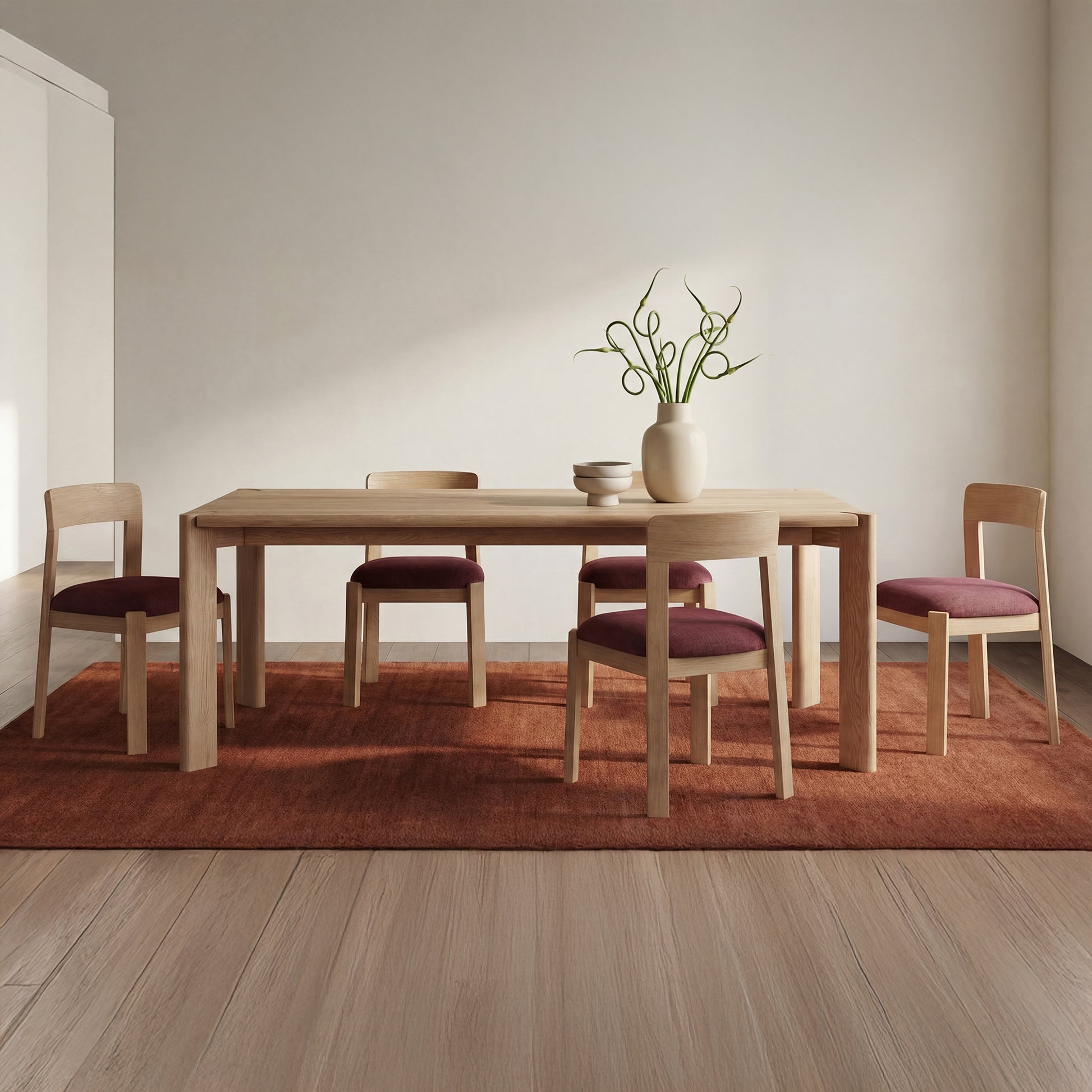 Daifuku Large Dining Table Brushed Natural Oak by Moe's Home Collection - view 2