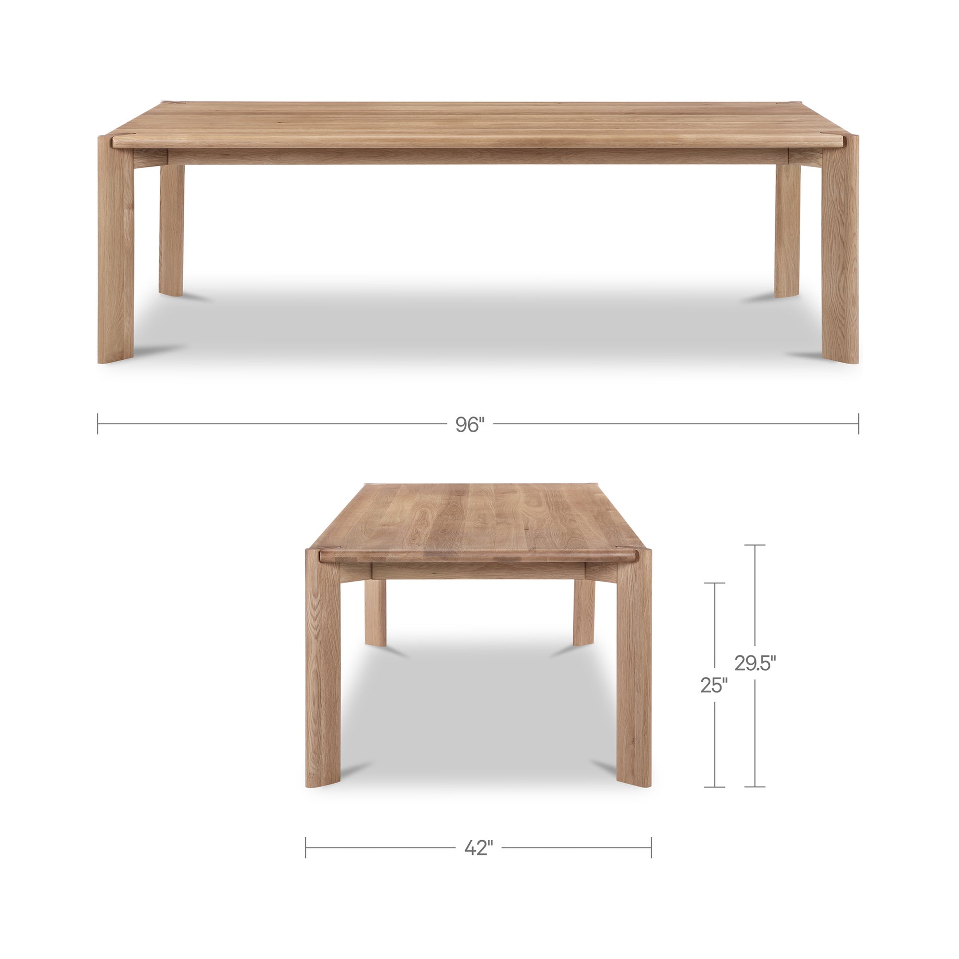 Daifuku Large Dining Table Brushed Natural Oak by Moe's Home Collection - view 3