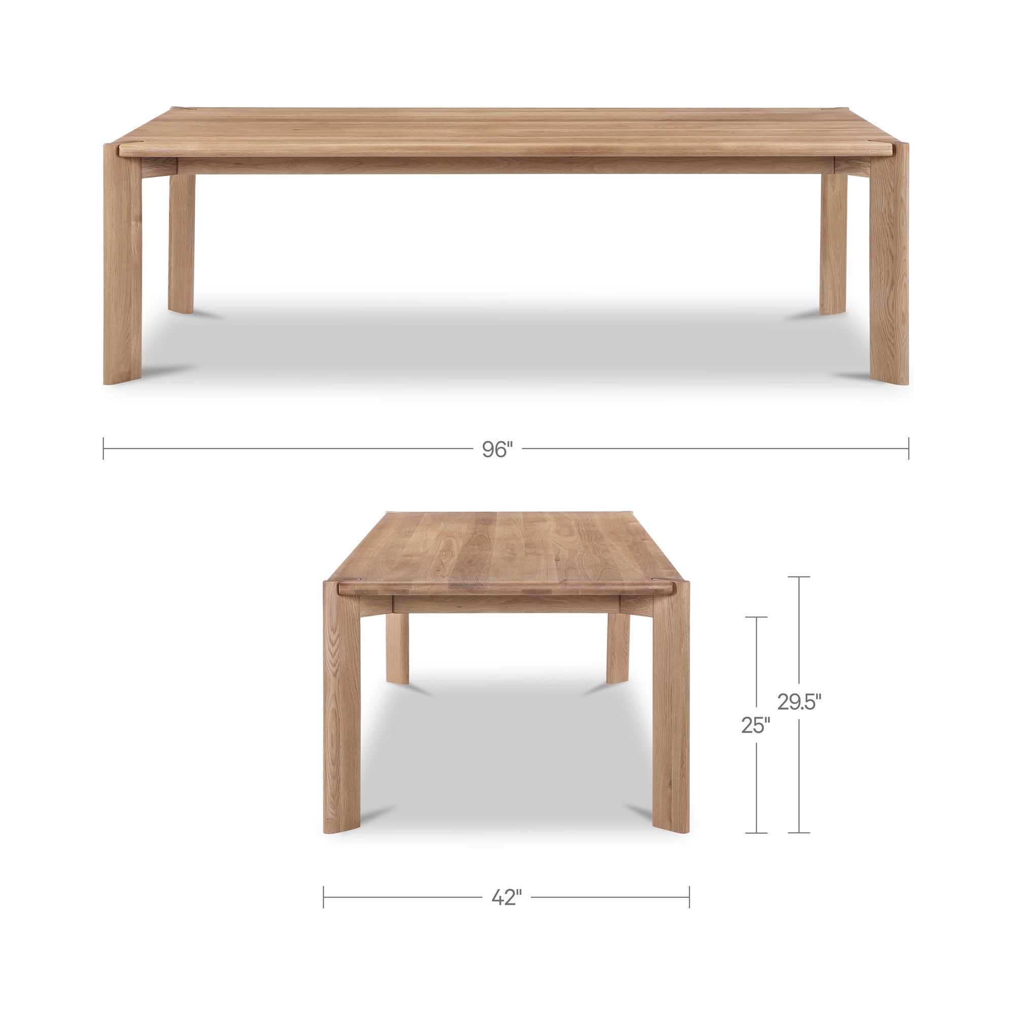 Daifuku Large Dining Table Brushed Natural Oak by Moe's Home Collection - view 3