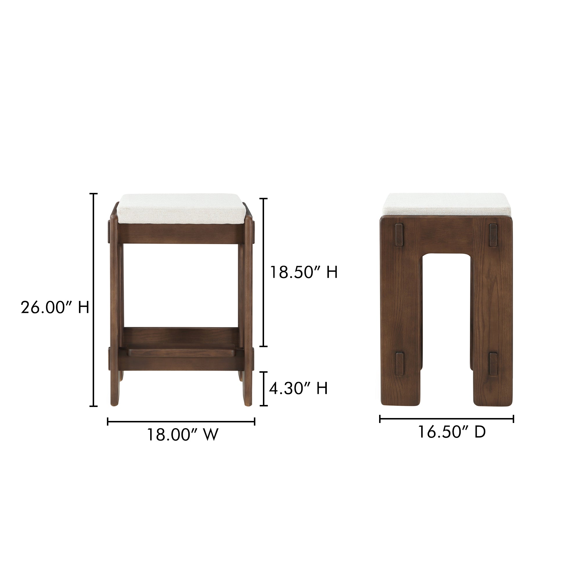 Ashby Counter Stool Brown by Moe's Home Collection - view 5