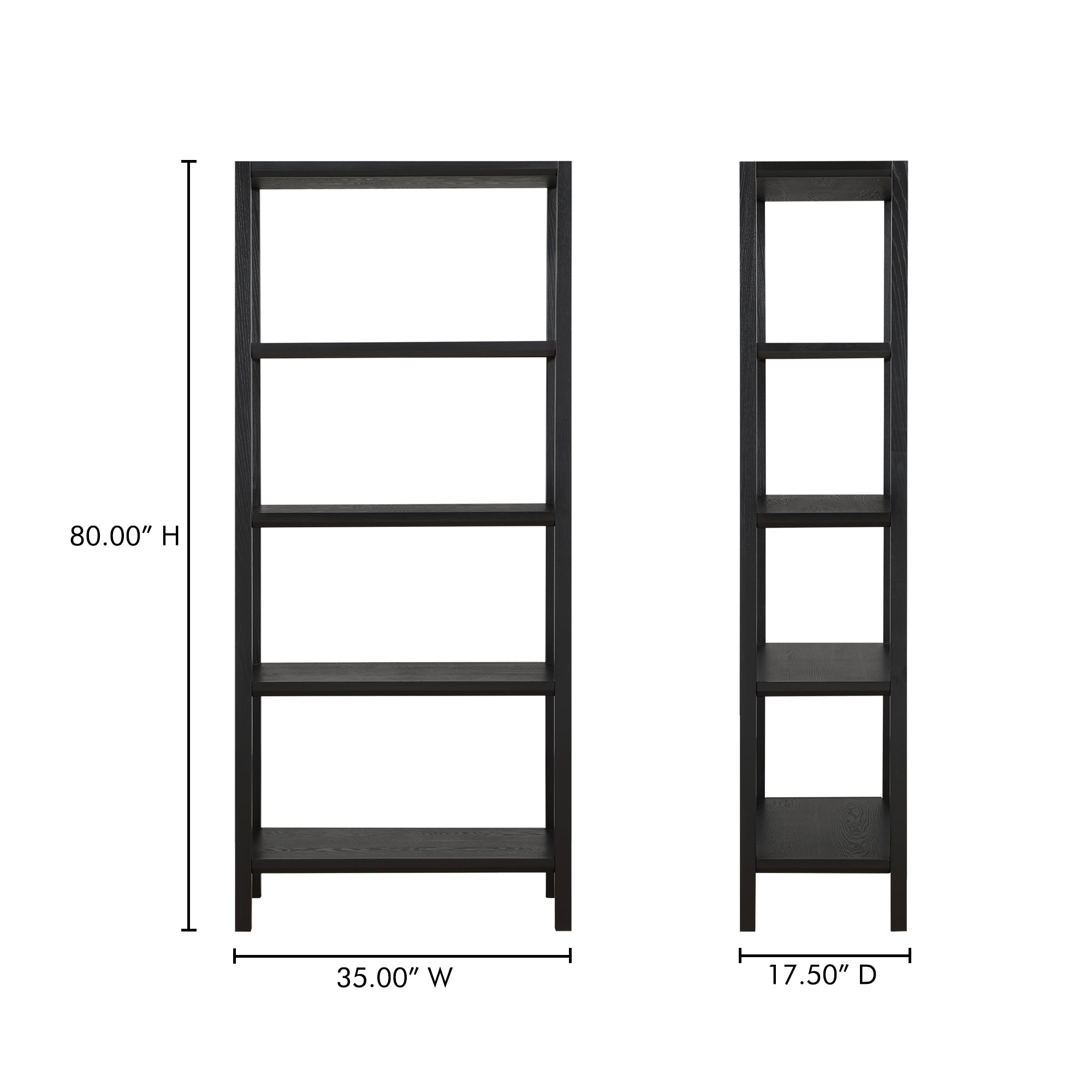 Nolan Bookcase Black by Moe's Home Collection - view 4