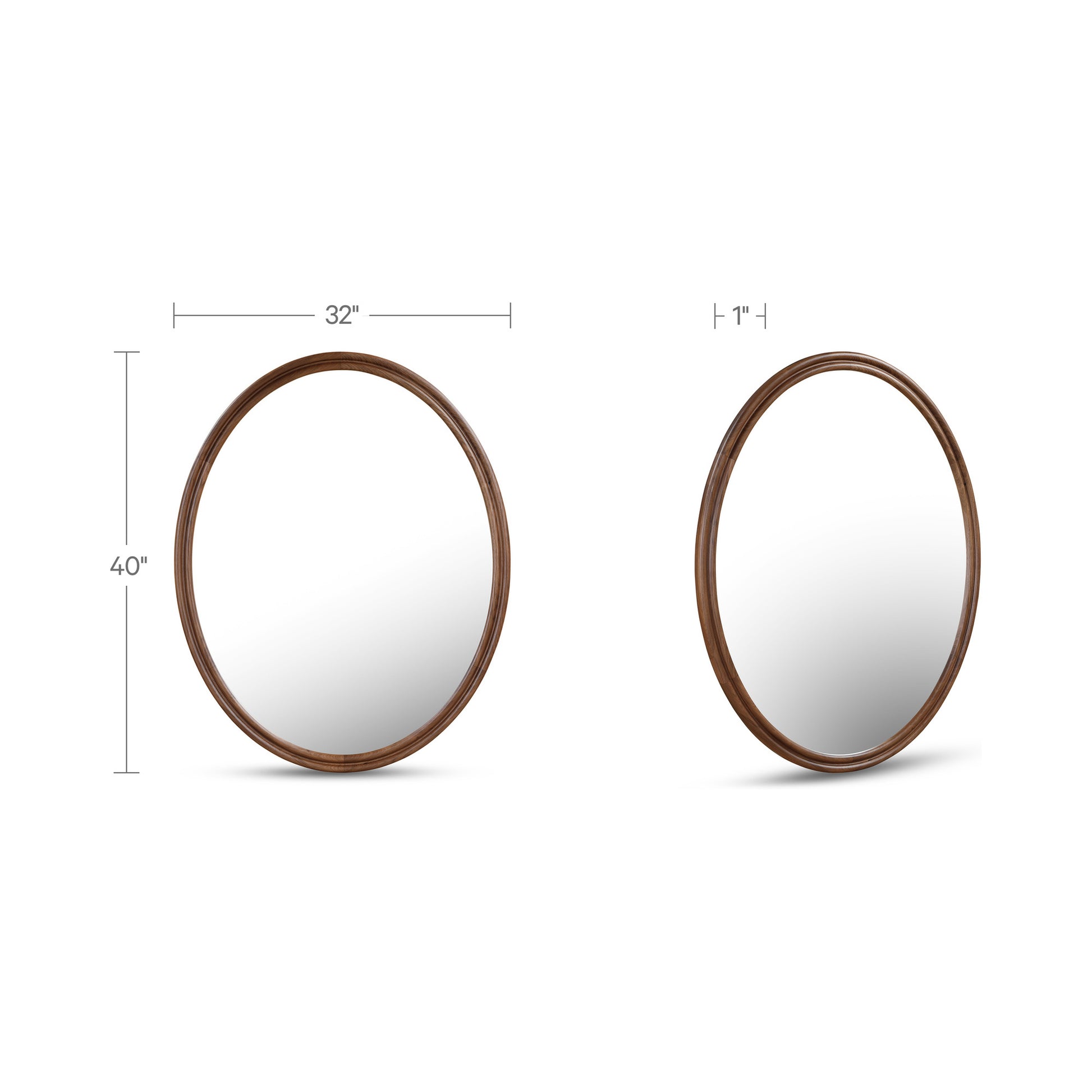 Alcott Oval Mirror Walnut by Moe's Home Collection - view 3