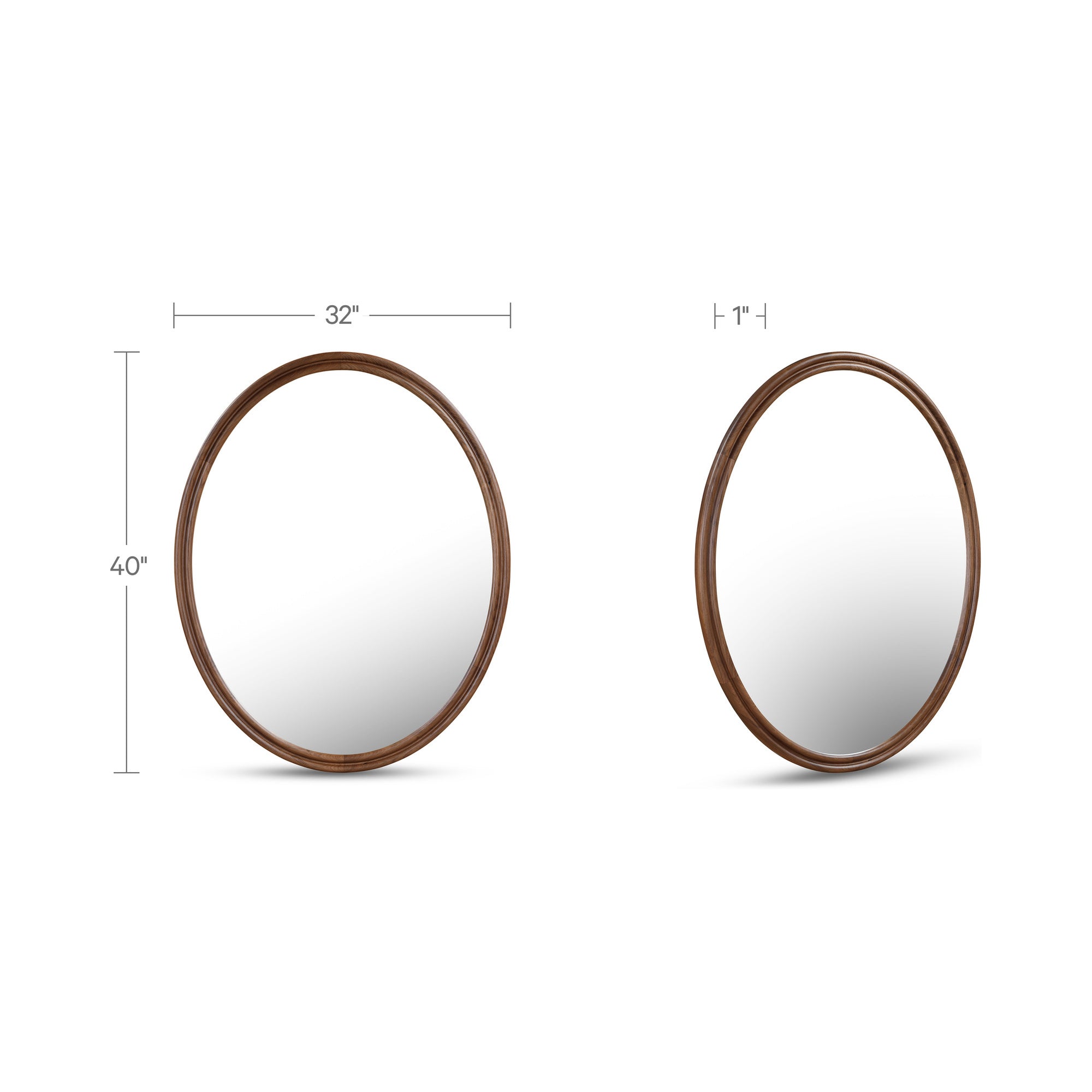 Alcott Oval Mirror Walnut by Moe's Home Collection - view 3