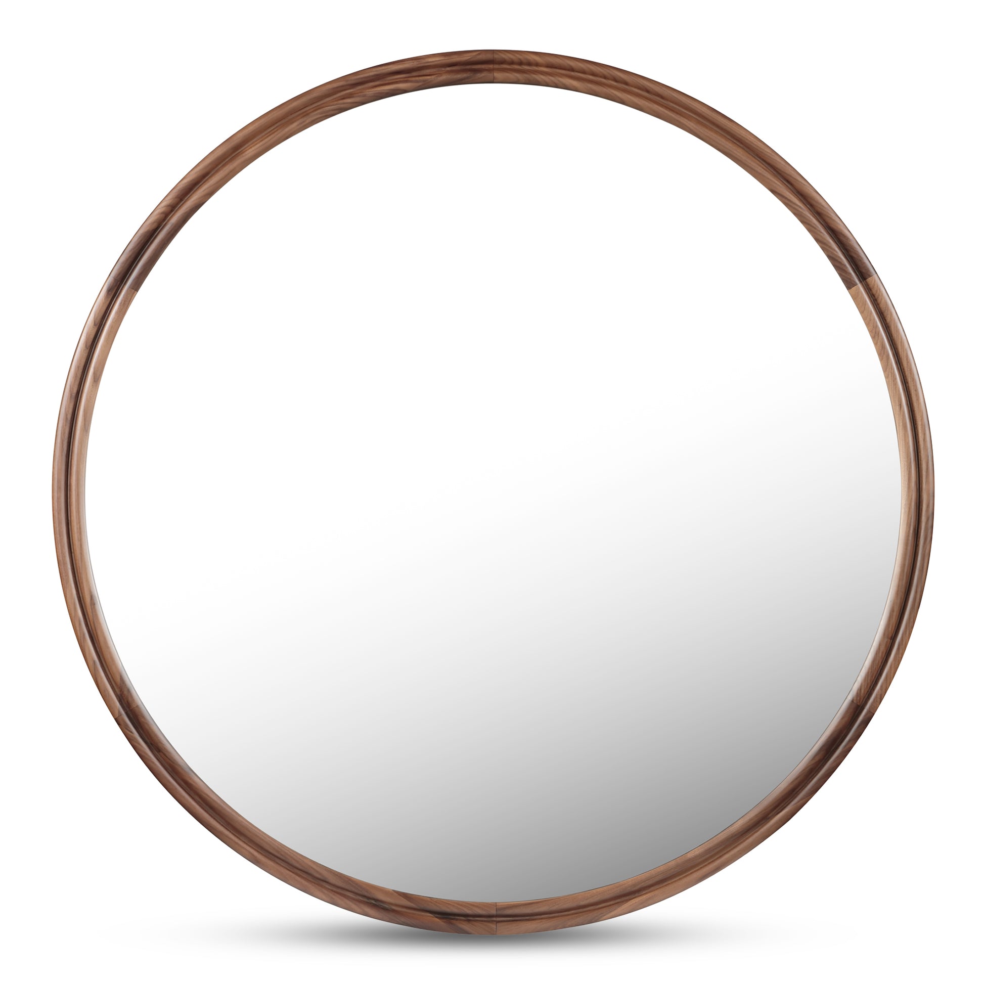 Alcott Small Round Mirror Walnut by Moe's Home Collection