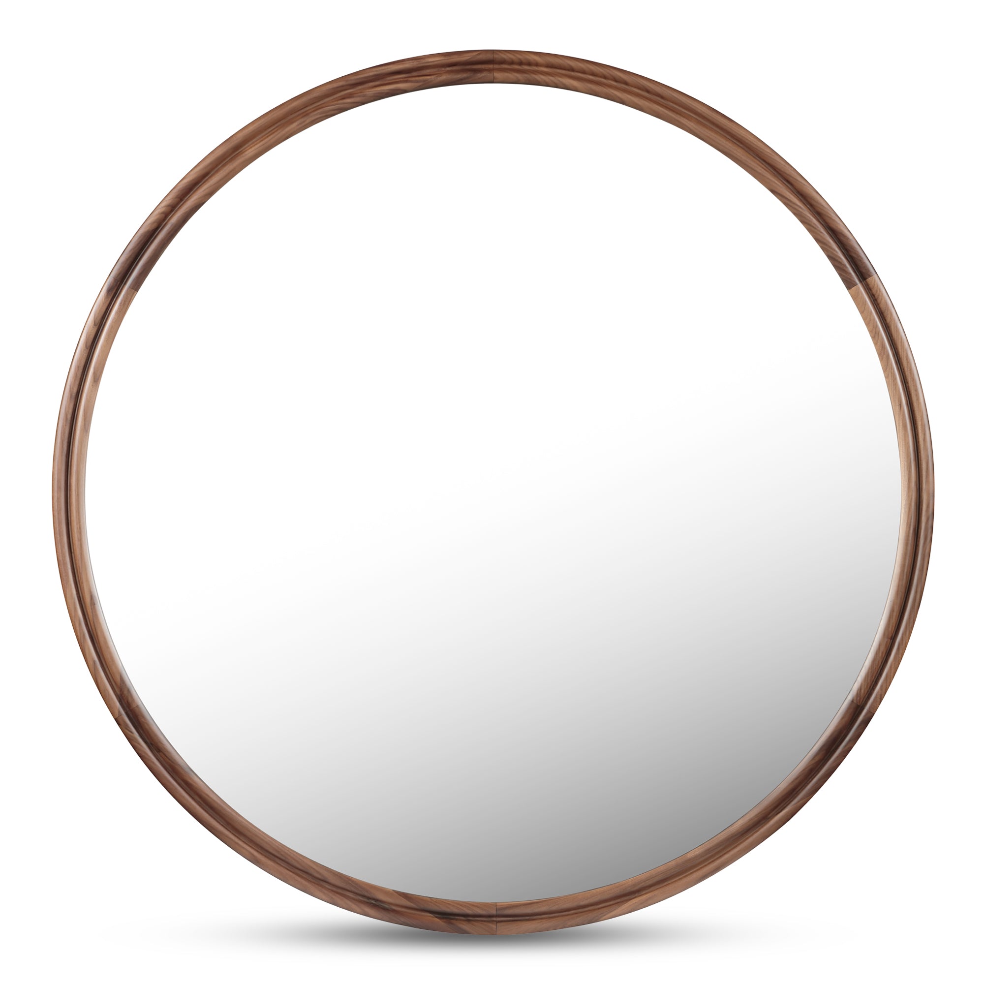Alcott Small Round Mirror Walnut by Moe's Home Collection