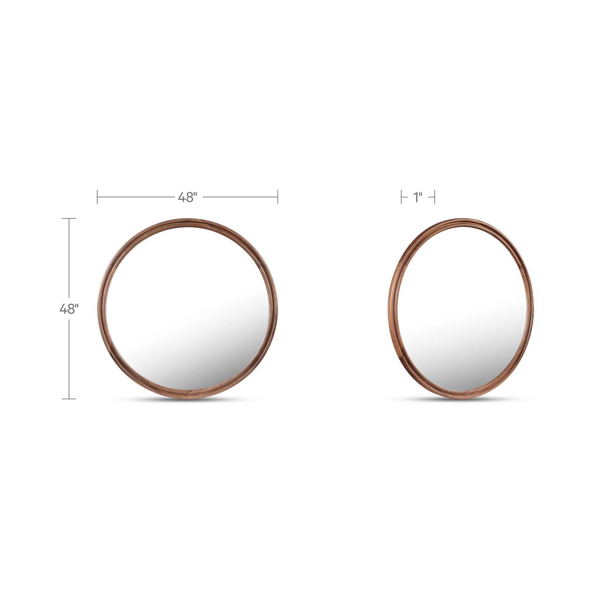 Alcott Large Round Mirror Walnut by Moe's Home Collection - view 3