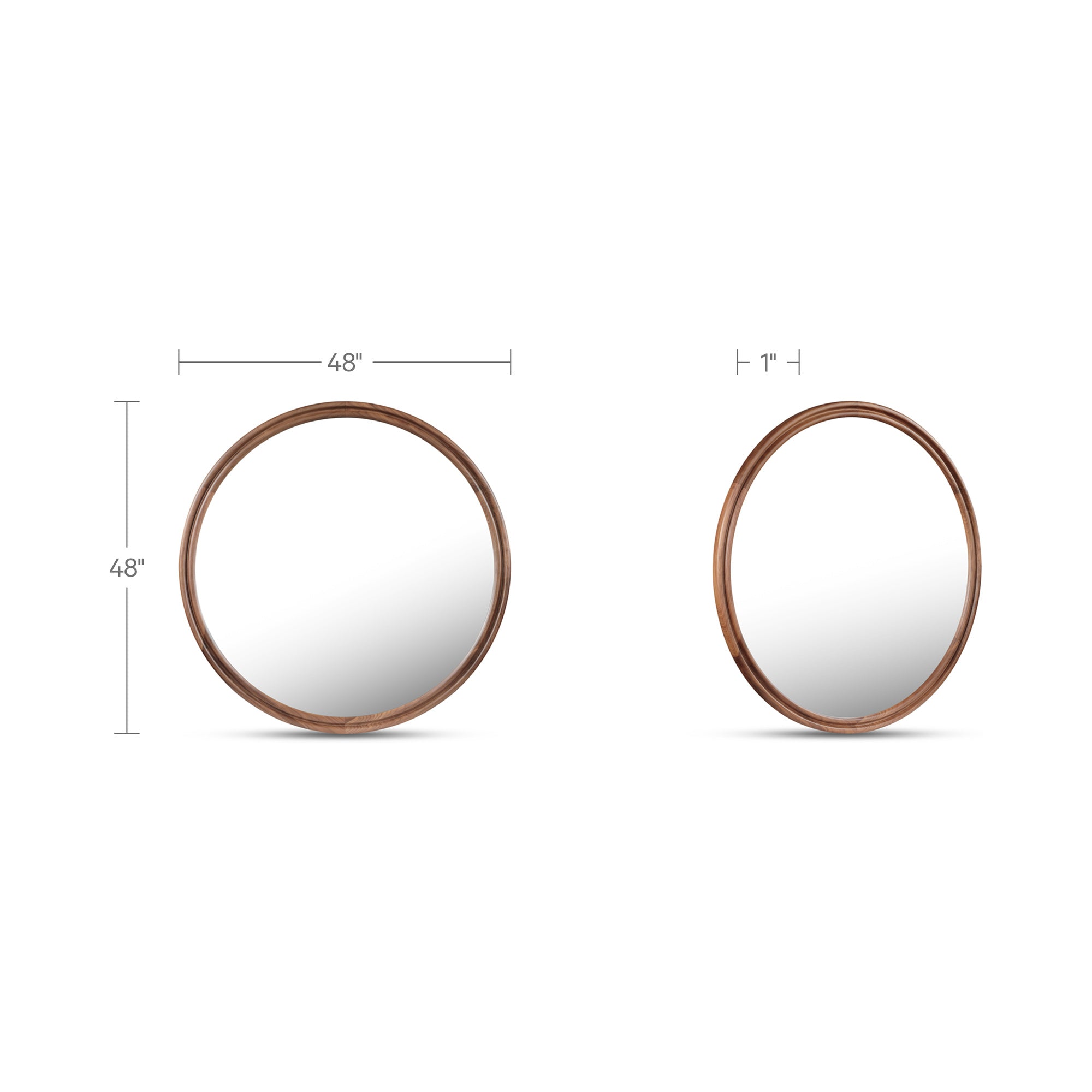 Alcott Large Round Mirror Walnut by Moe's Home Collection - view 3