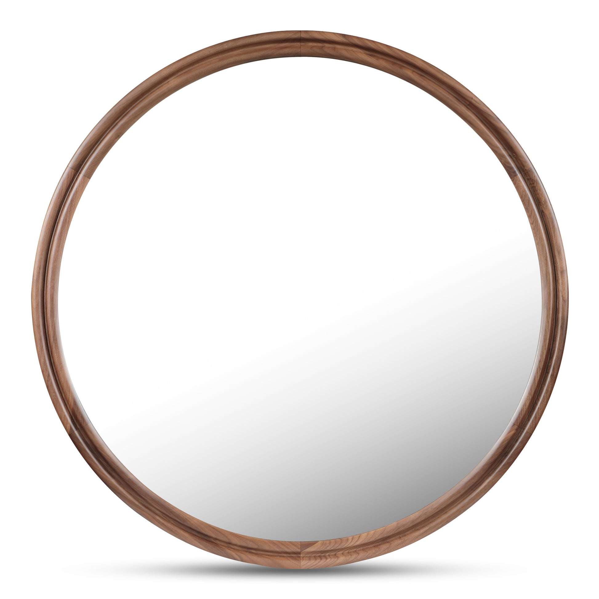 Alcott Large Round Mirror Walnut by Moe's Home Collection