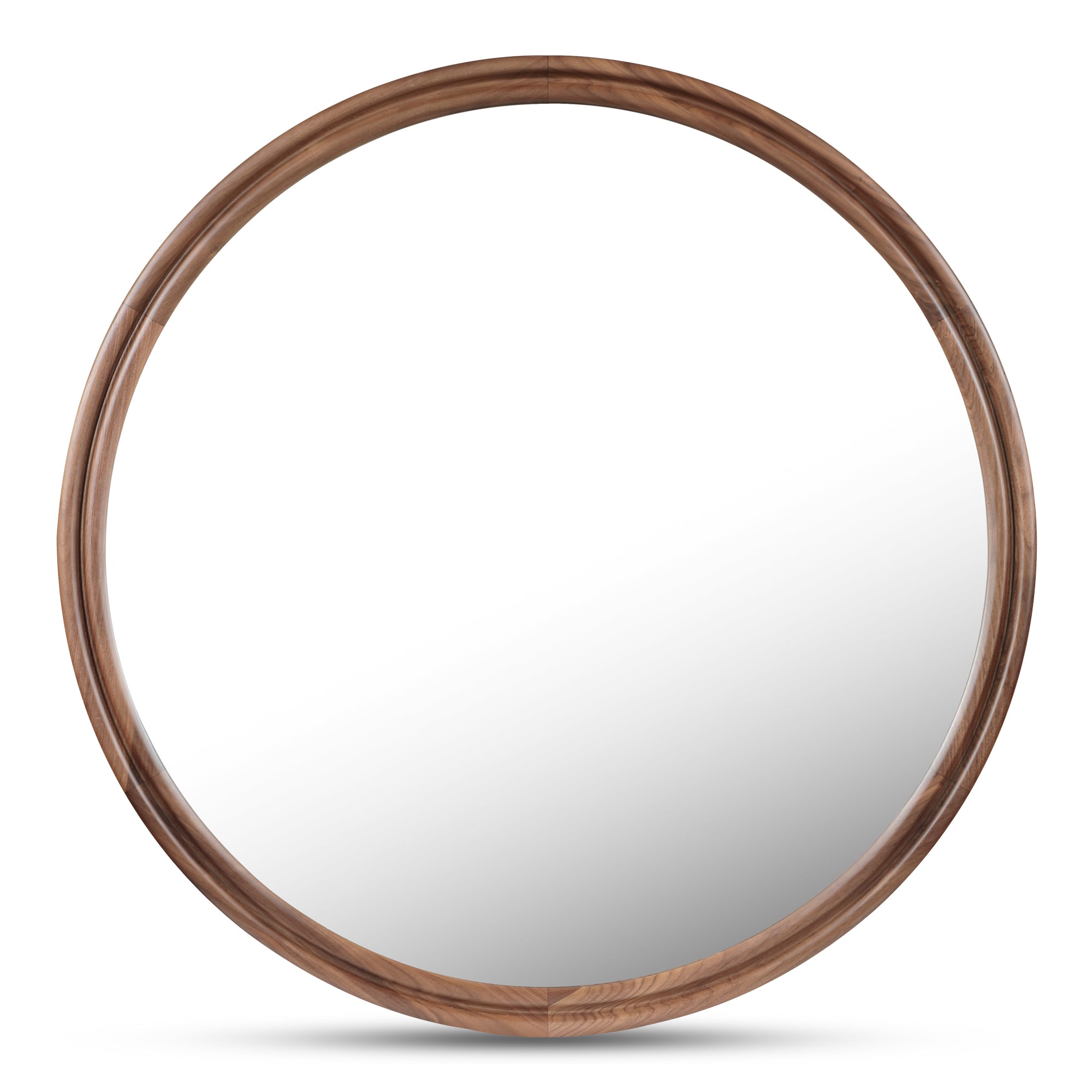 Alcott Large Round Mirror Walnut by Moe's Home Collection