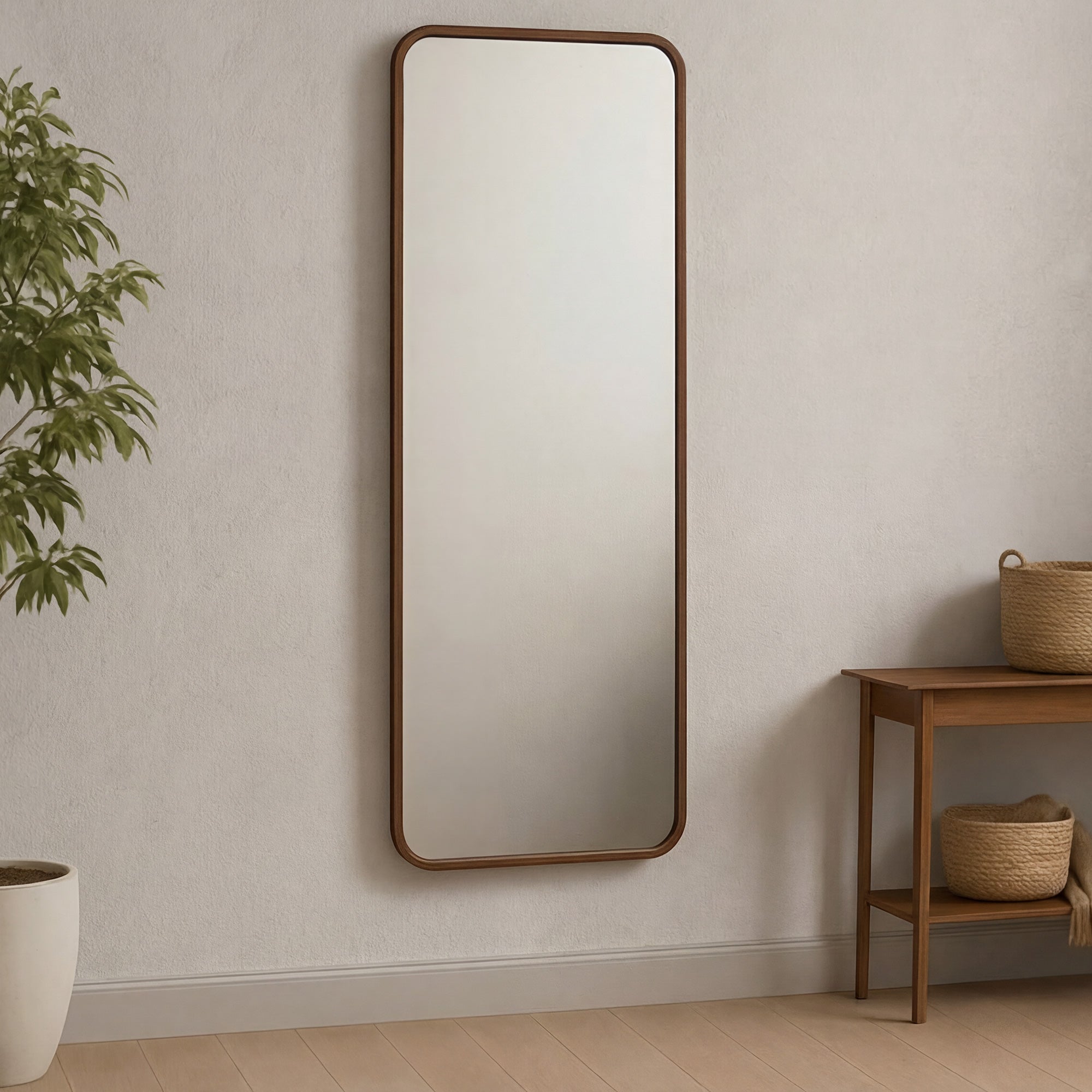 Kai Floor Mirror Walnut by Moe's Home Collection - view 2