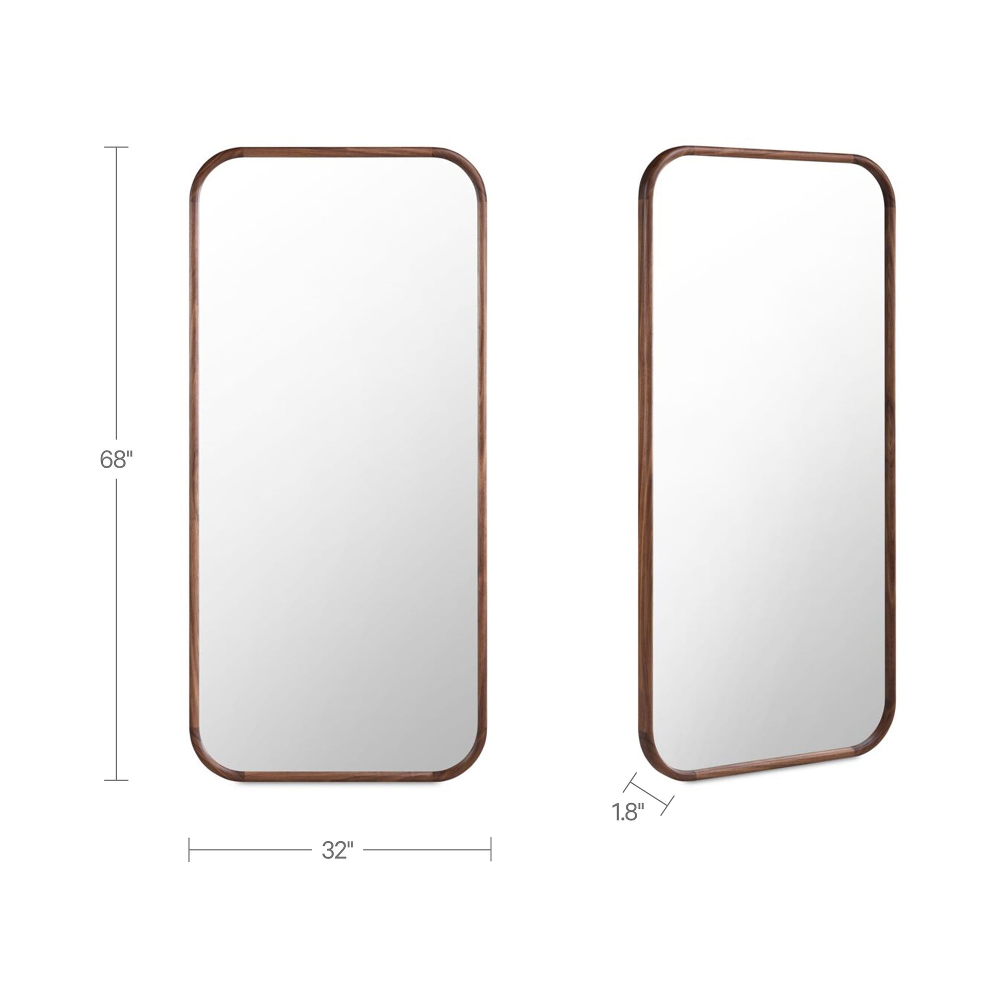 Kai Floor Mirror Walnut by Moe's Home Collection - view 3