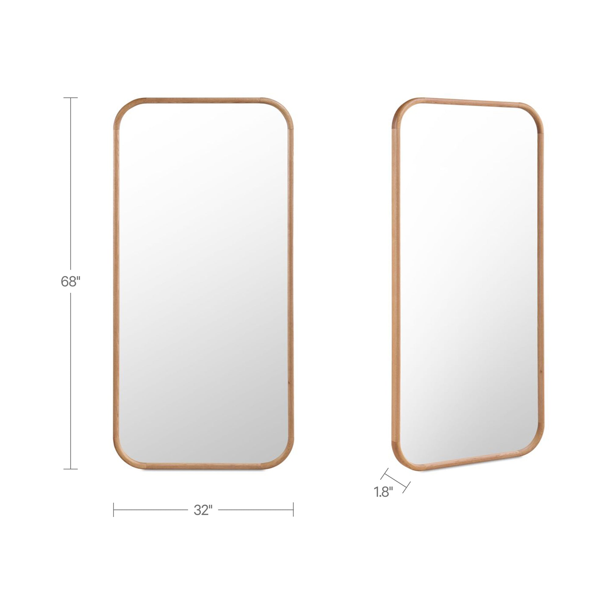 Kai Floor Mirror Oak by Moe's Home Collection - view 3
