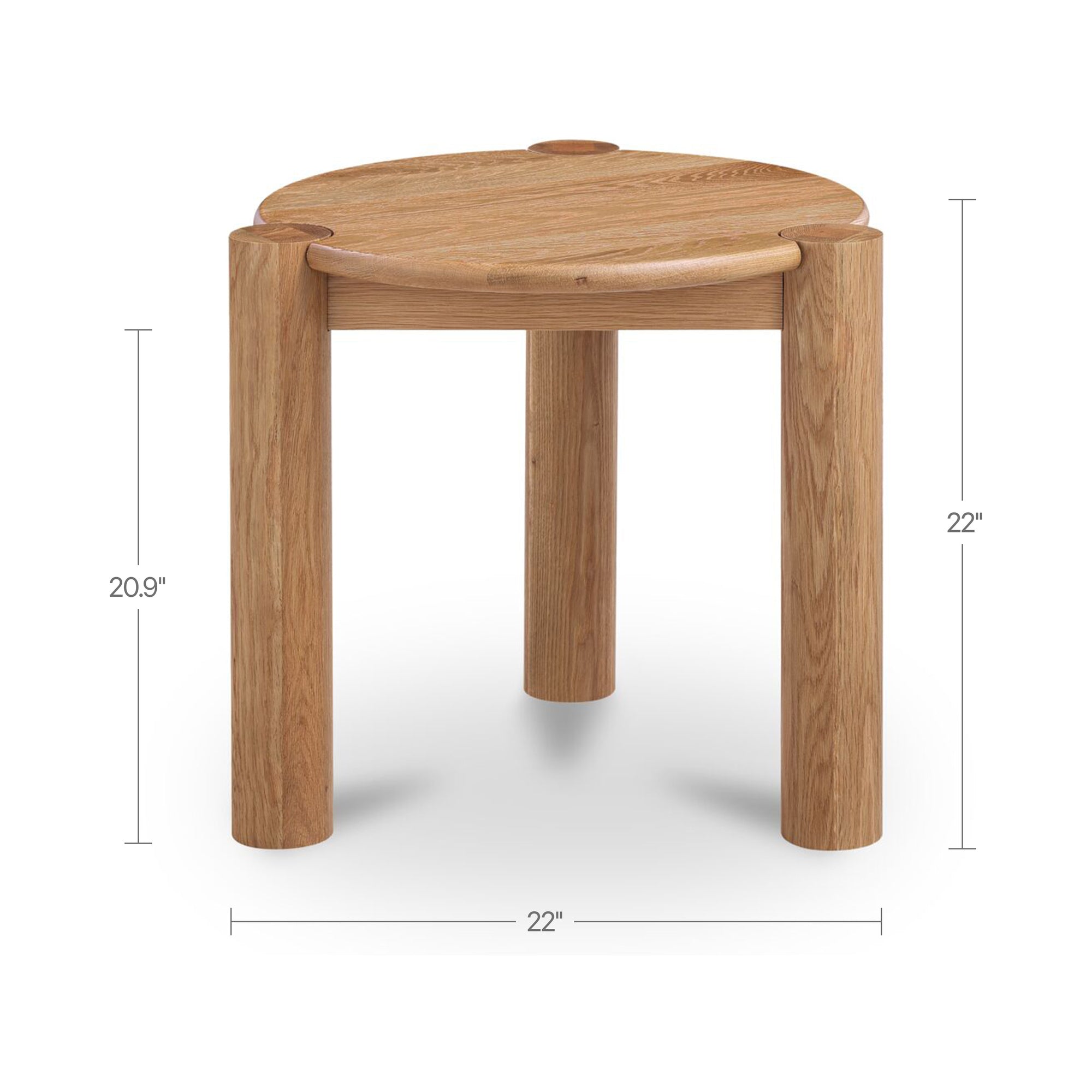 Jack Side Table Brushed Natural Oak by Moe's Home Collection - view 4