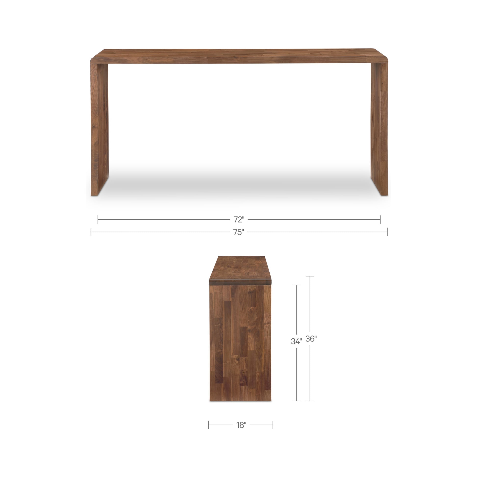 Carrie Counter Table Walnut by Moe's Home Collection - view 3