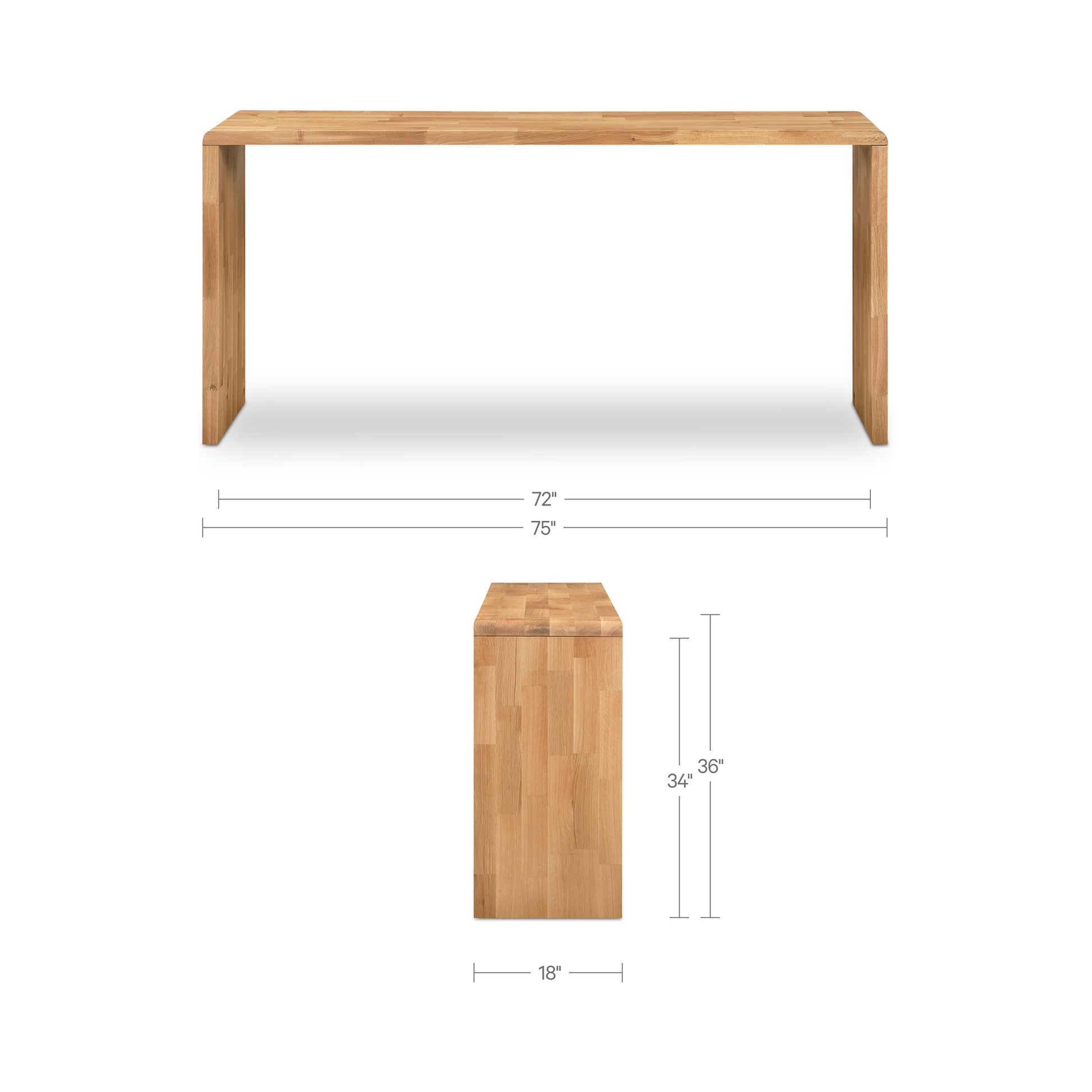 Carrie Counter Table Natural by Moe's Home Collection - view 3