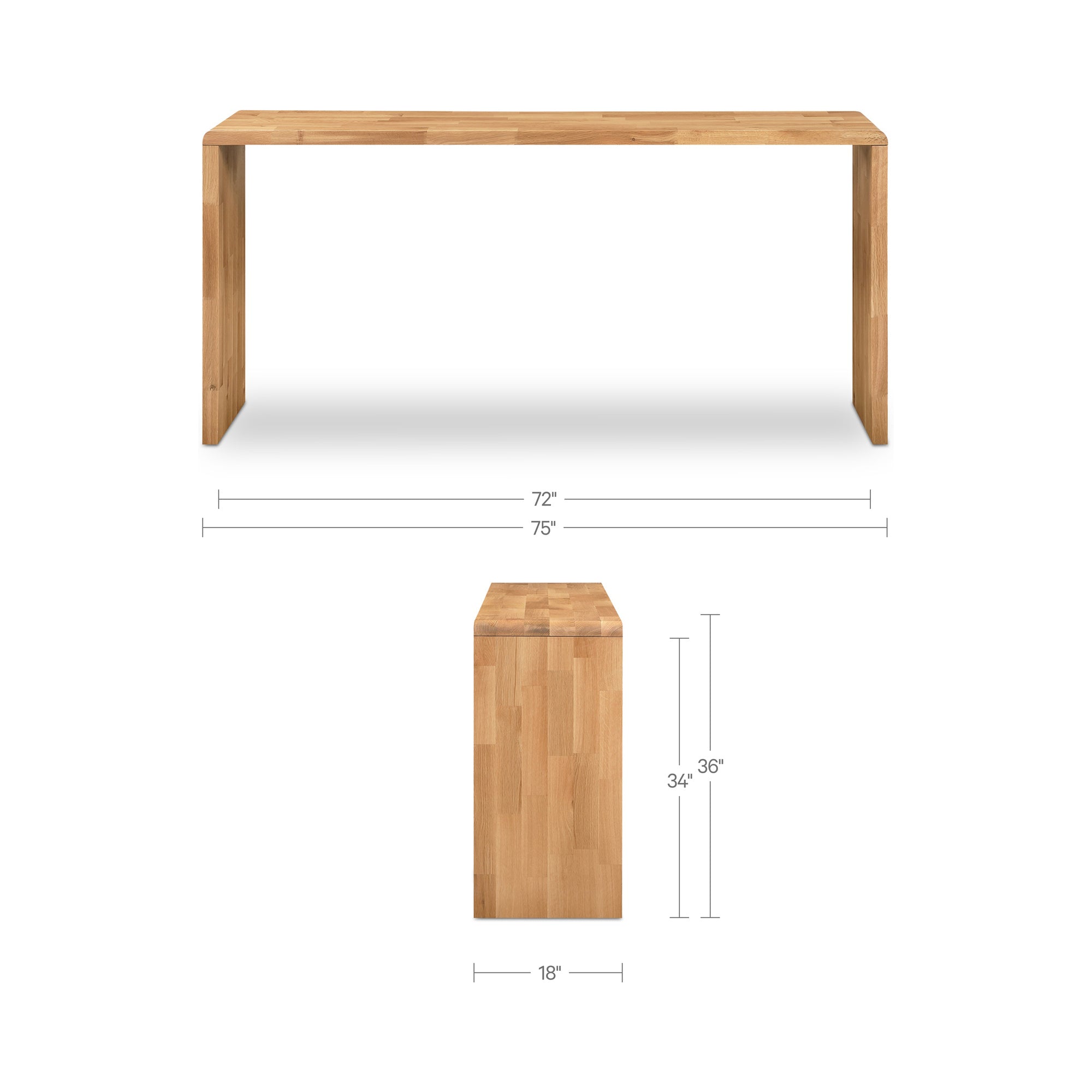 Carrie Counter Table Natural by Moe's Home Collection - view 3