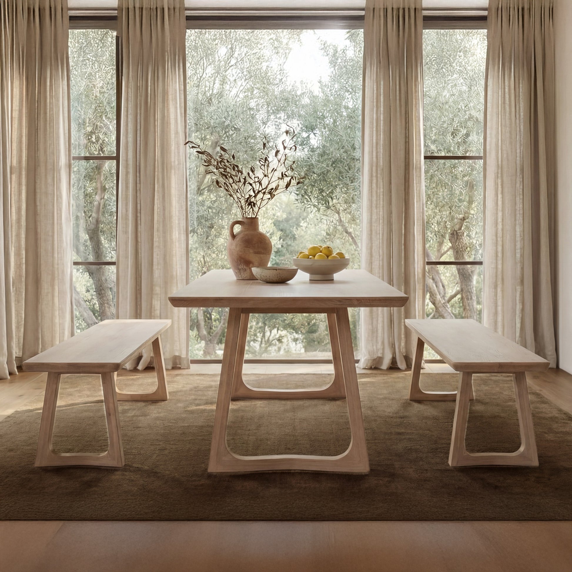 Silas Dining Bench Oak by Moe's Home Collection - view 2