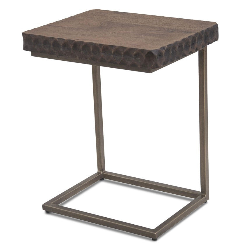 Anna Modern Solid Wood Two-Toned Side Table
