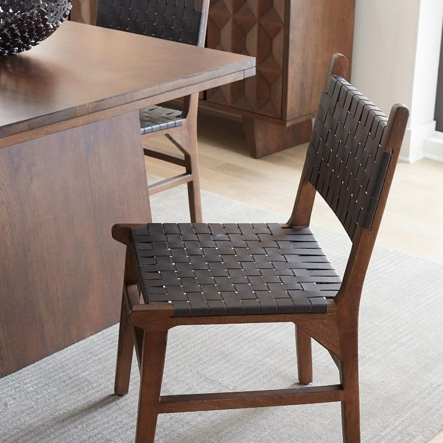 Willow Solid Wood Dining Table 84" Matte Brown