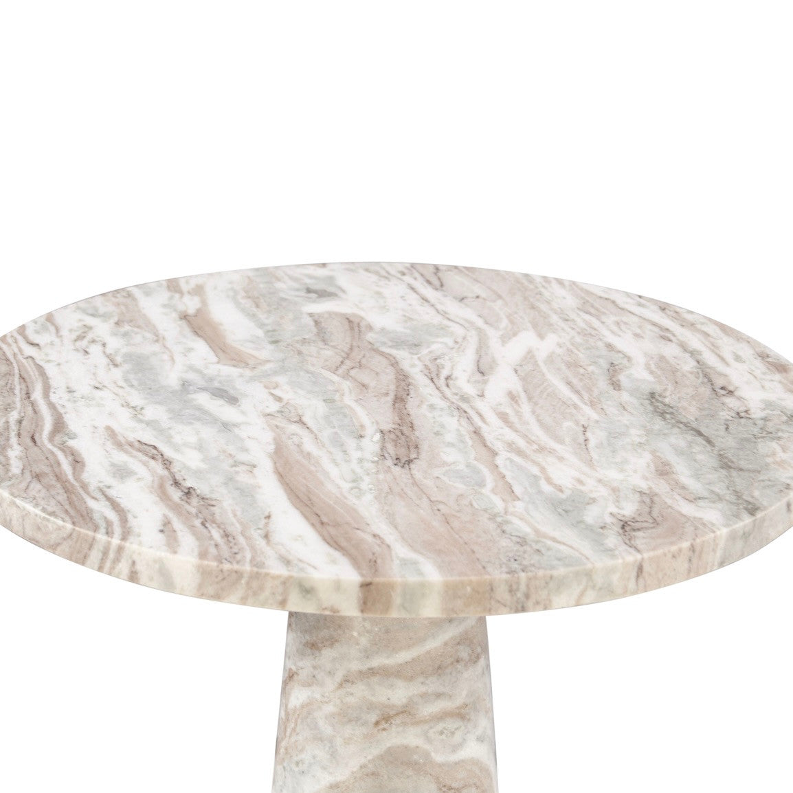 Nile 30" Round Dining Table in Brown Toronto Marble