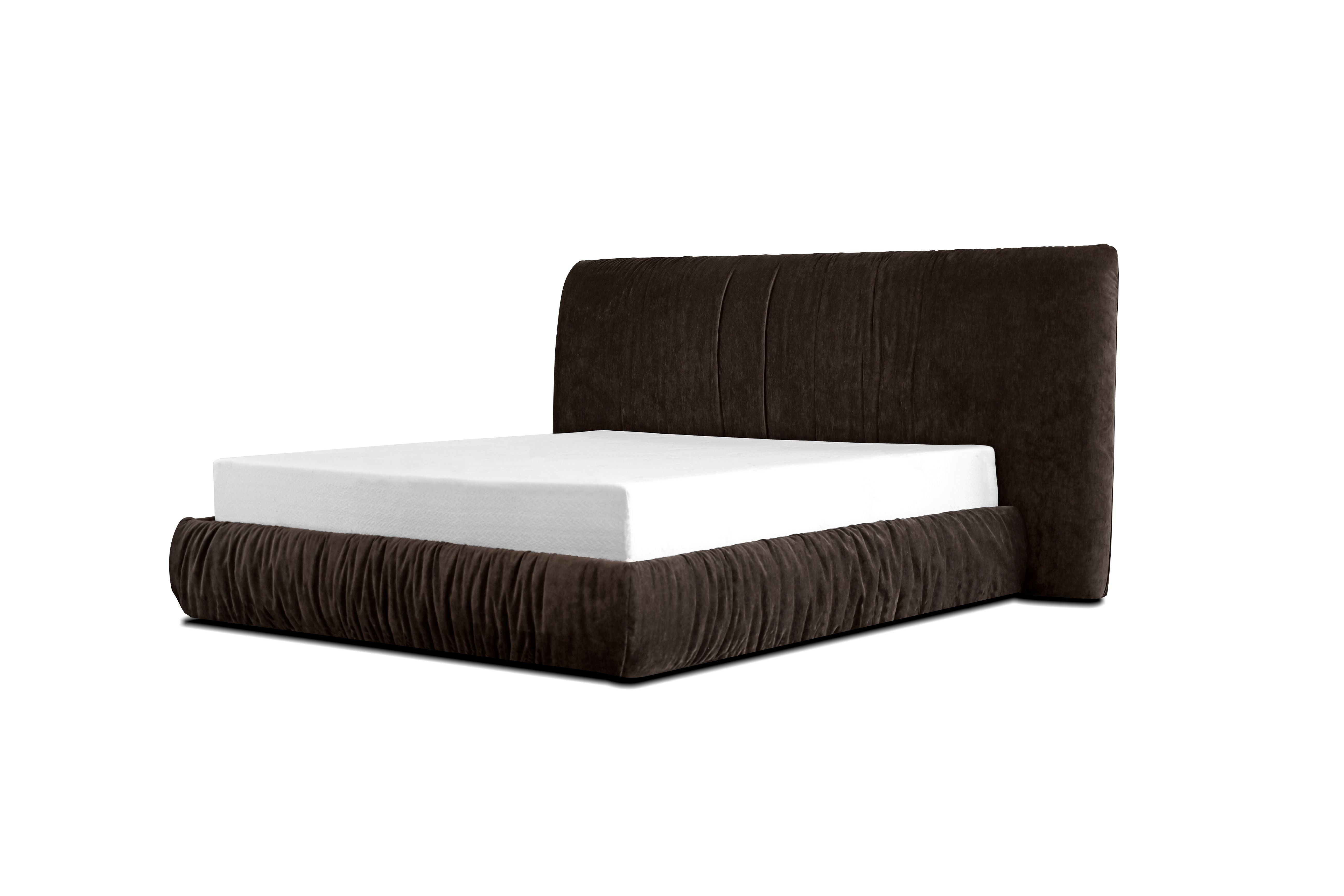 SHAR PEI Upholstered Storage Bed in Coffee Bean