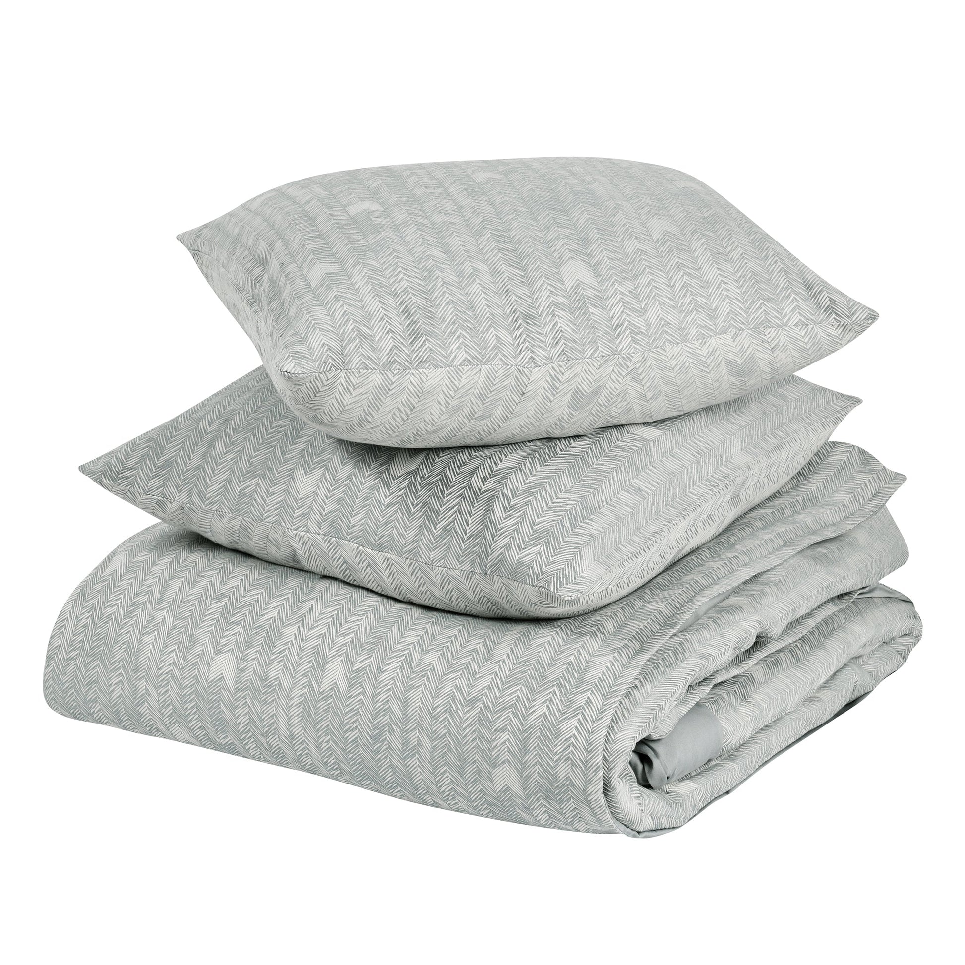 French Herringbone Duvet Collection - Storm - King / Set