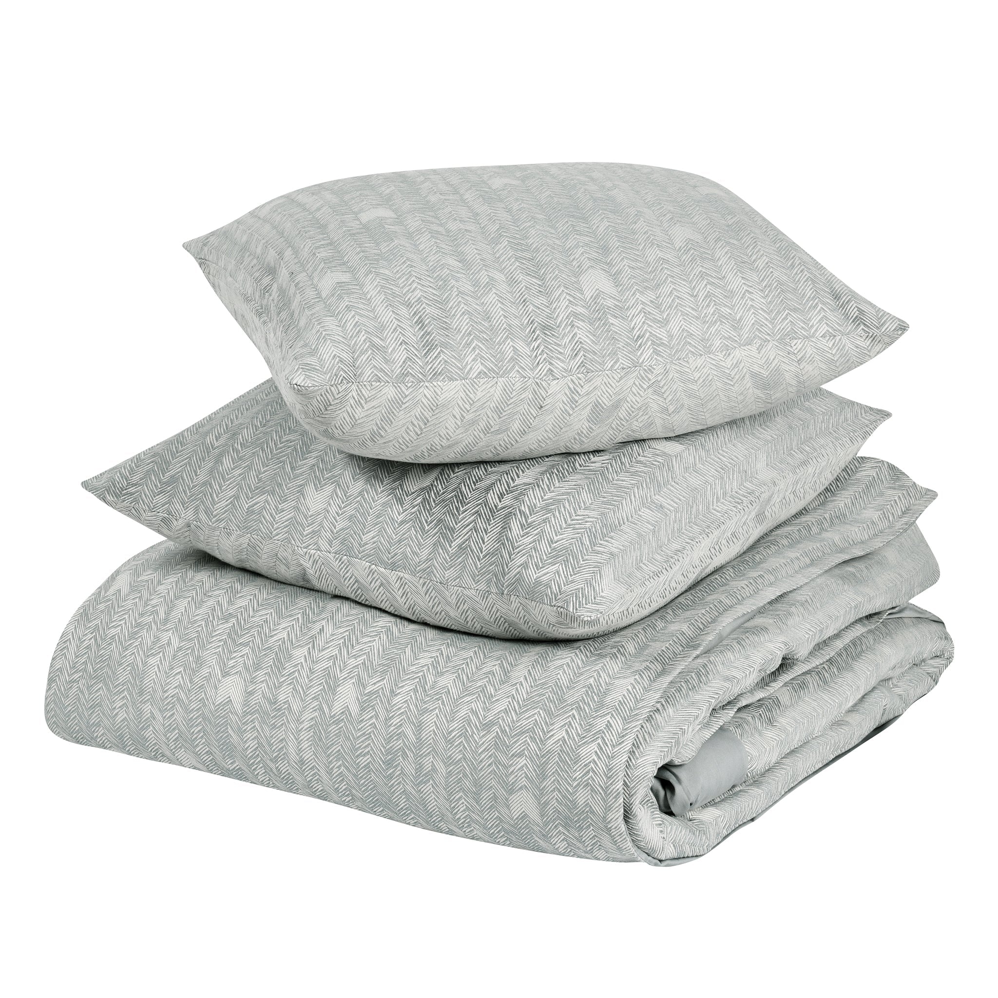 French Herringbone Duvet Collection - Storm - King / Set