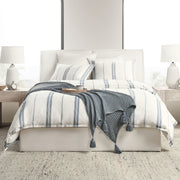 Jayson Linen Cashmere Duvet Collection - Blue Stripe - King / Set