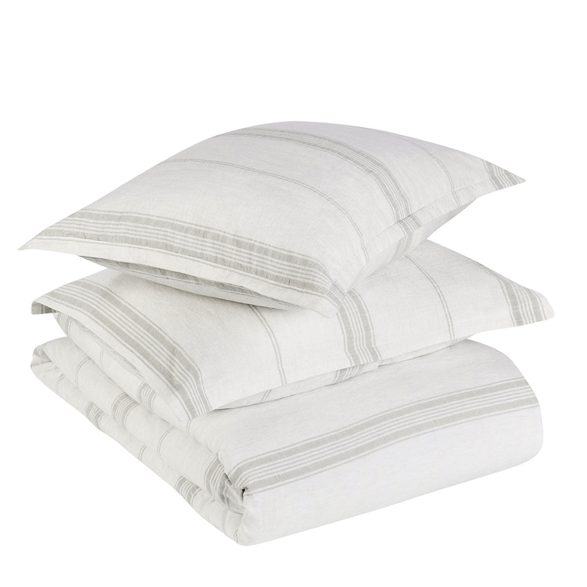 Jayson Linen Cashmere Duvet Collection - Gray Stripe - King / Set
