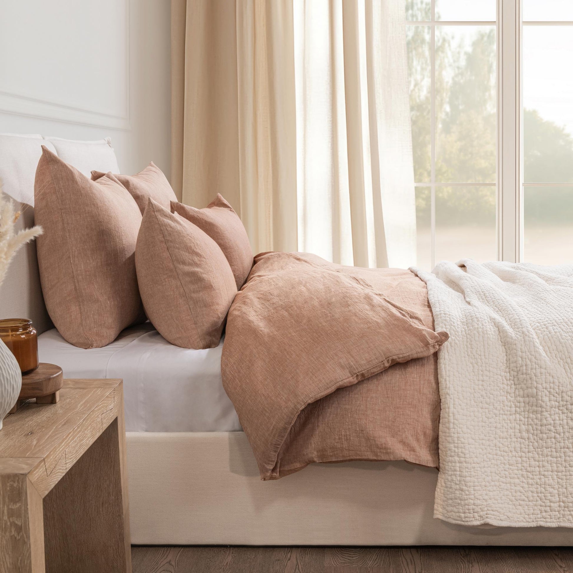Jayson Linen Cashmere Duvet Collection - Clay - King / Set