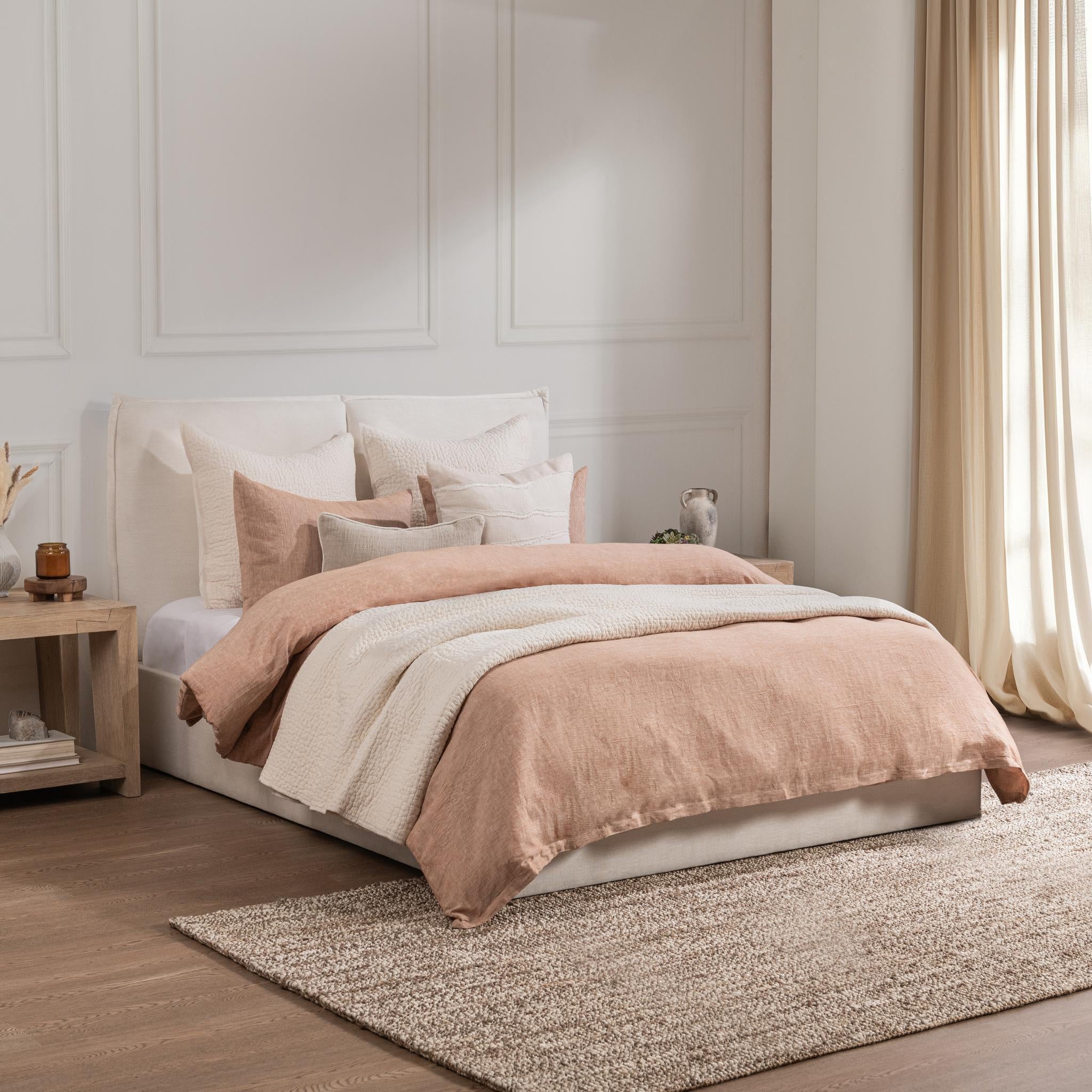 Jayson Linen Cashmere Duvet Collection - Clay - King / Set